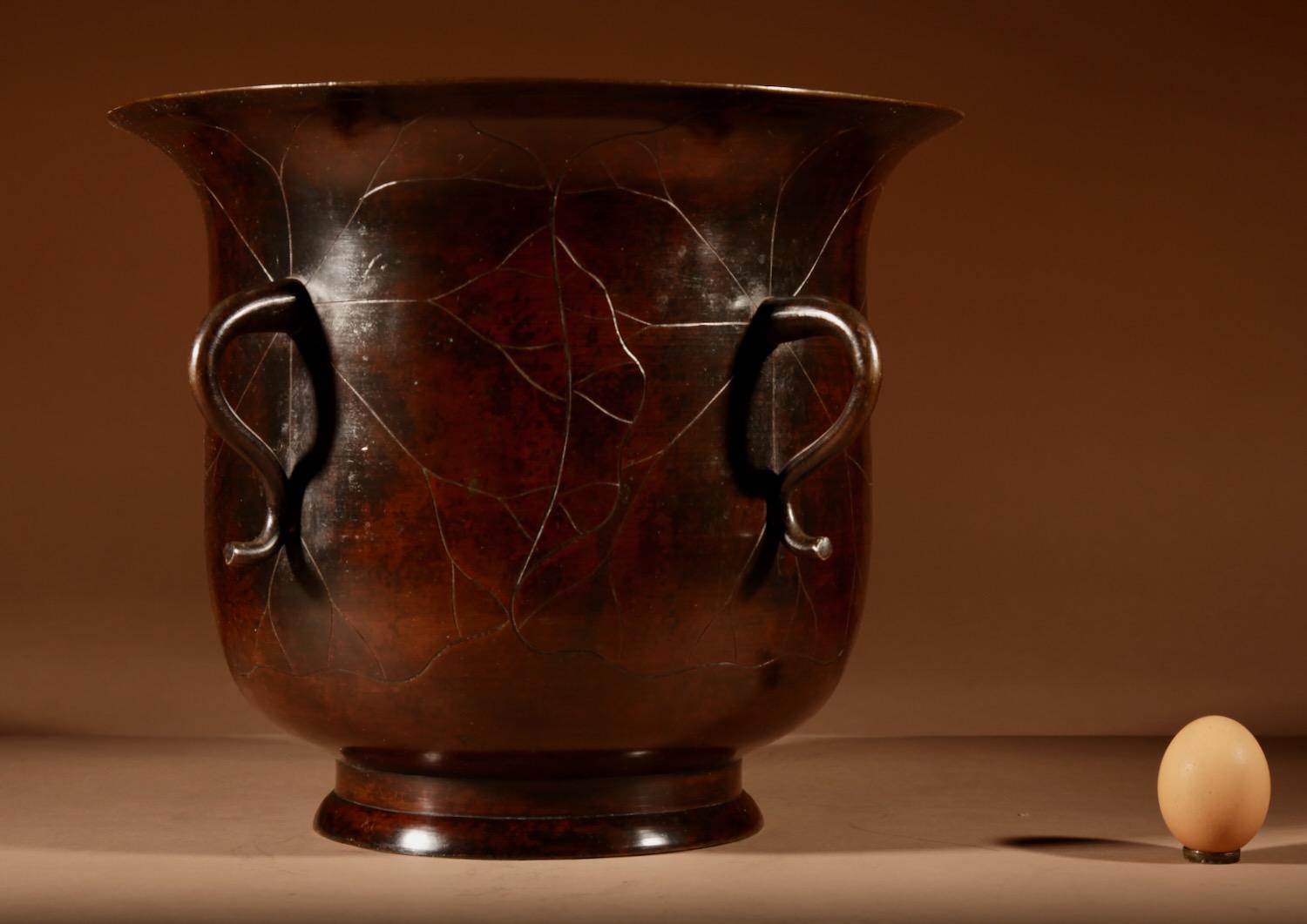 Interesting Japanese Bronze Large Jardiniere Meiji Period (1 of 6)