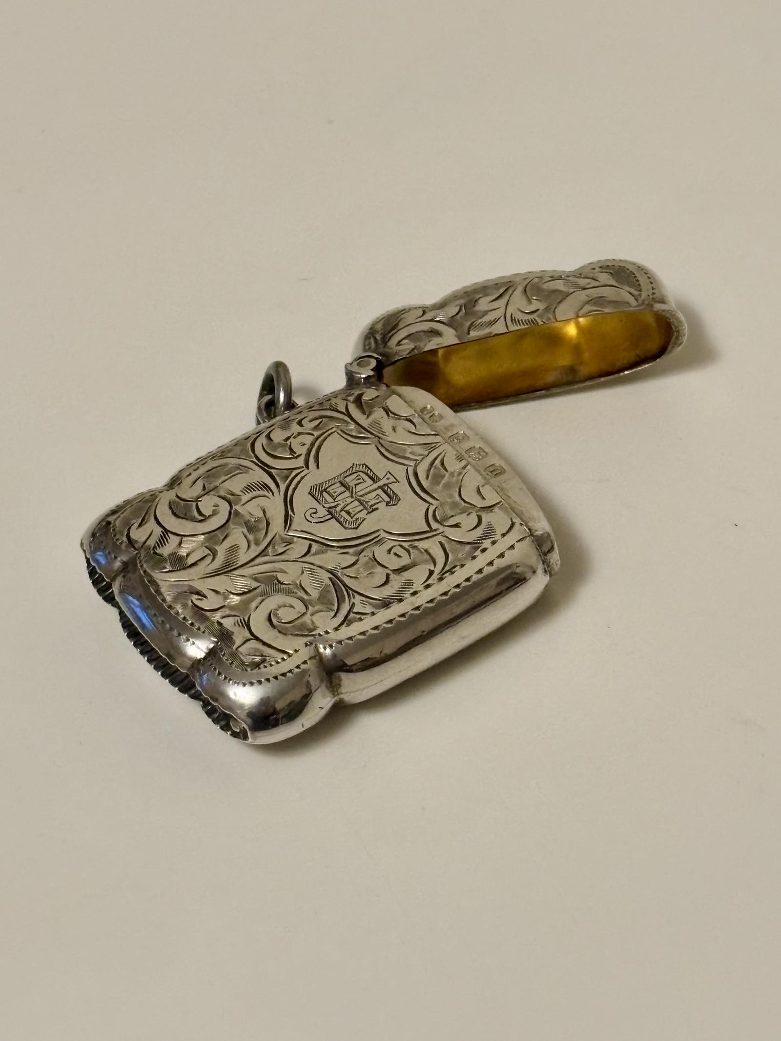 Sterling Silver Vesta Case Birmingham 1912 John Rose (1 of 11) Sterling Silver Vesta Case Birmingham 1912 John Rose (1 of 11)