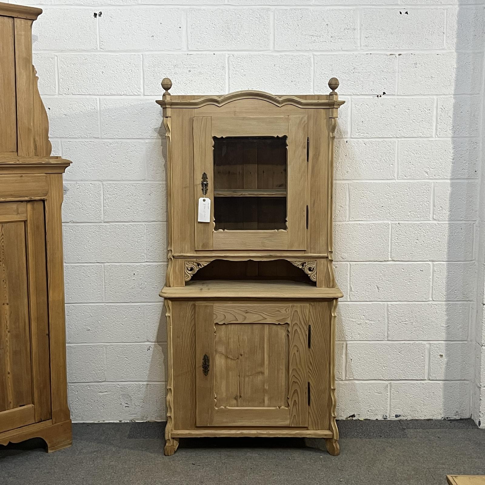 Small Partly Glazed Antique Pine Dresser (1 of 10)