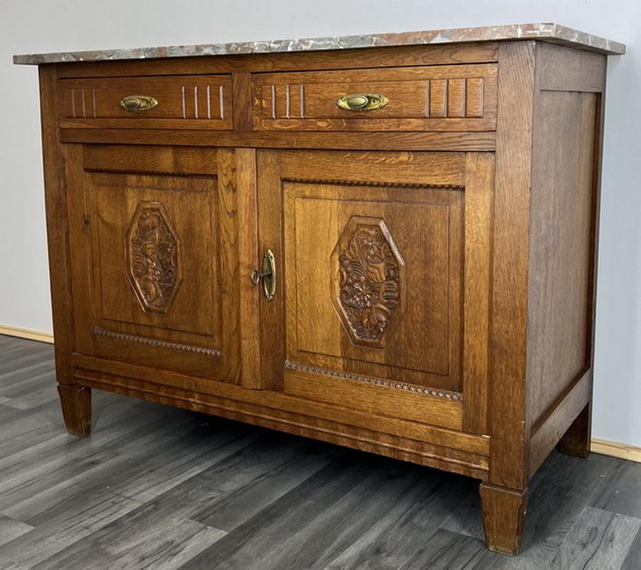 French Antique Marble Topped Sideboard (1 of 10) French Antique Marble Topped Sideboard (1 of 10)