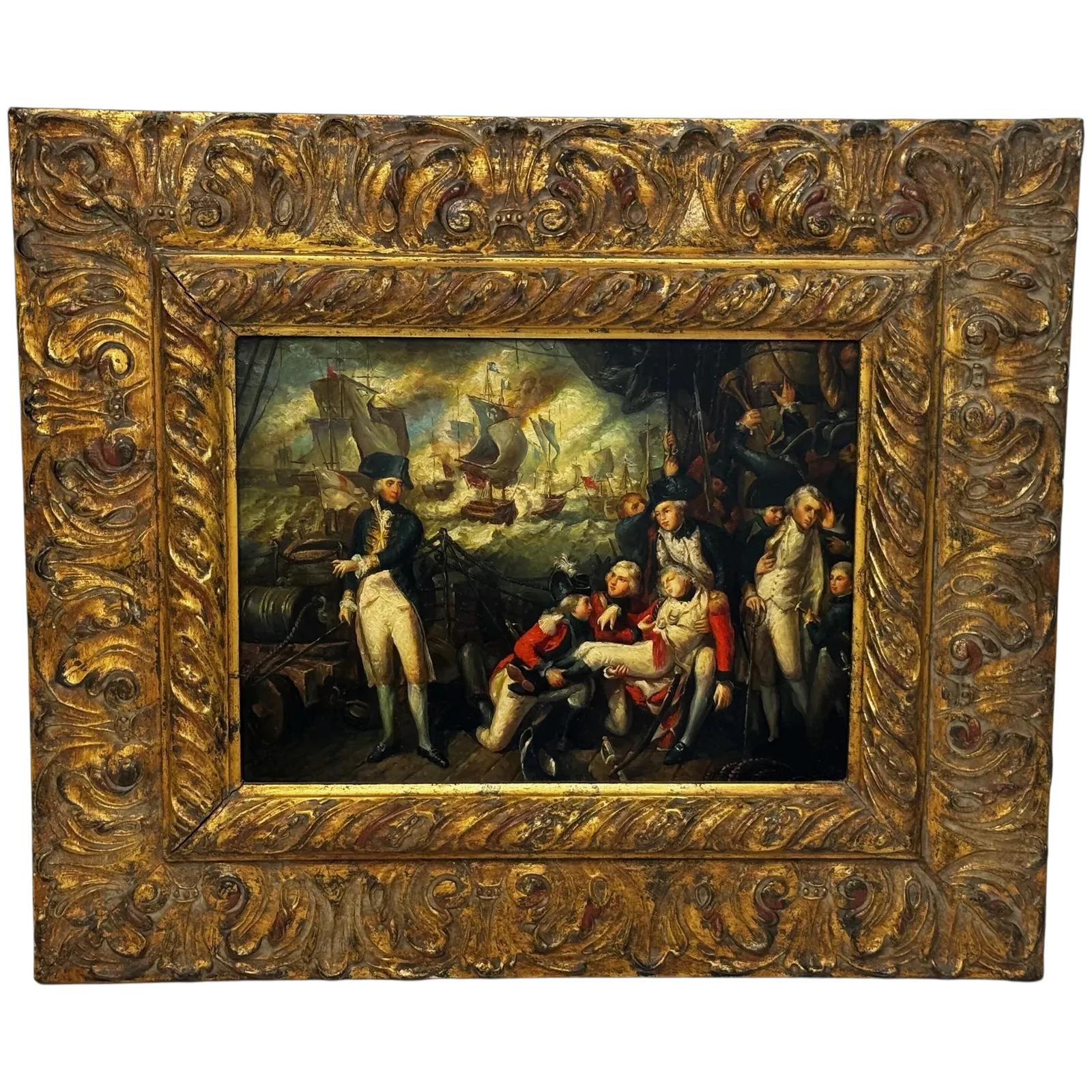 Romanticism Oil Painting Sea Battle Glorious First of June 1794 After Mather Brown (1 of 49)