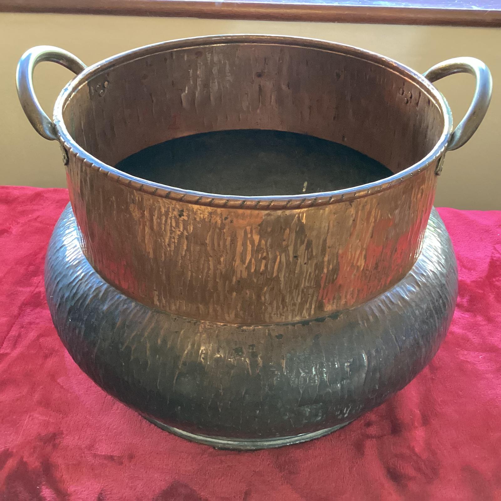 Large Art Deco Dinanderie Copper Cauldron Planter Log Bin (1 of 7) Large Art Deco Dinanderie Copper Cauldron Planter Log Bin (1 of 7)