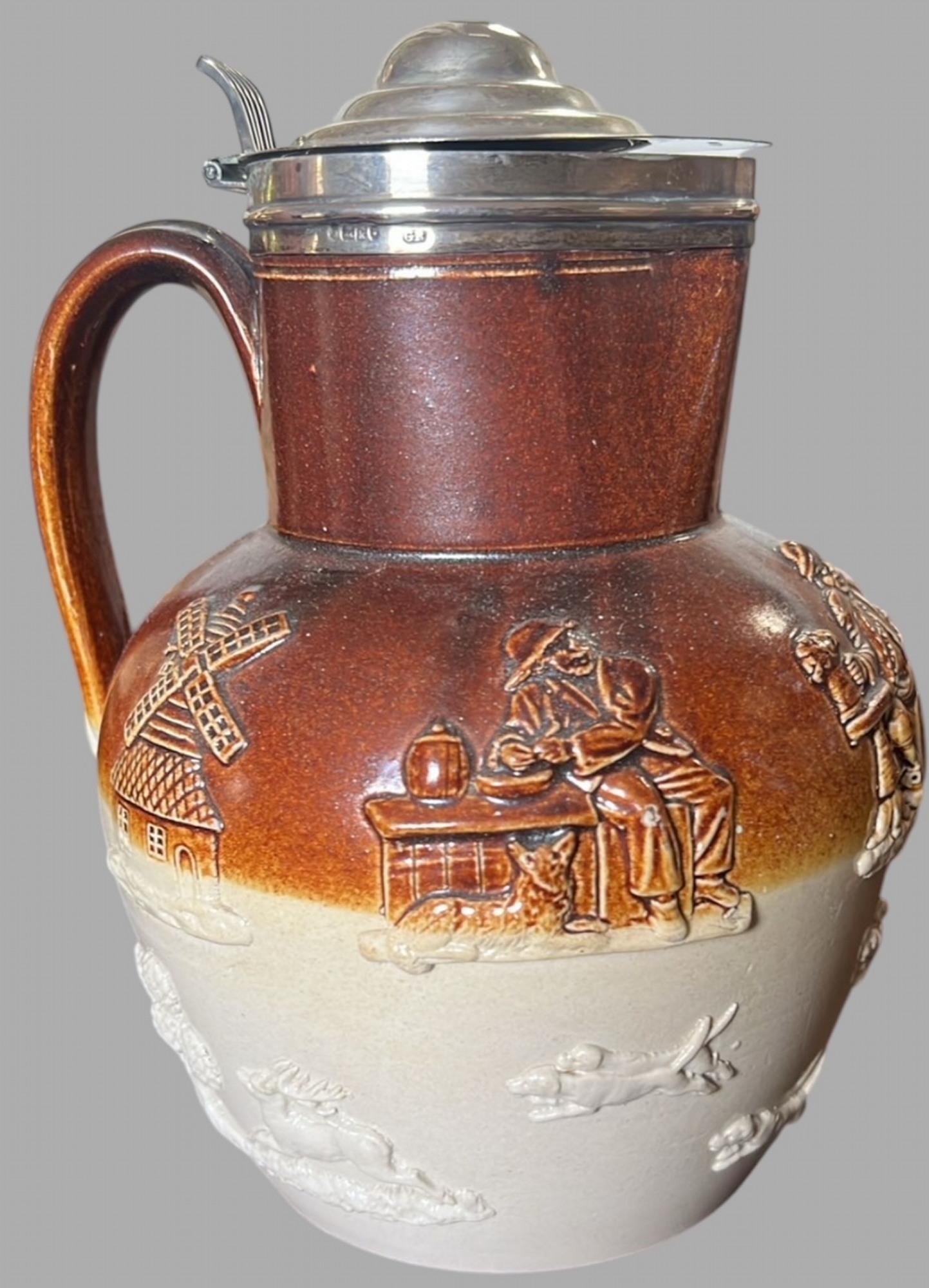 A London 1905 Silver Mounted Royal Doulton Claret Jug (1 of 7) A London 1905 Silver Mounted Royal Doulton Claret Jug (1 of 7)