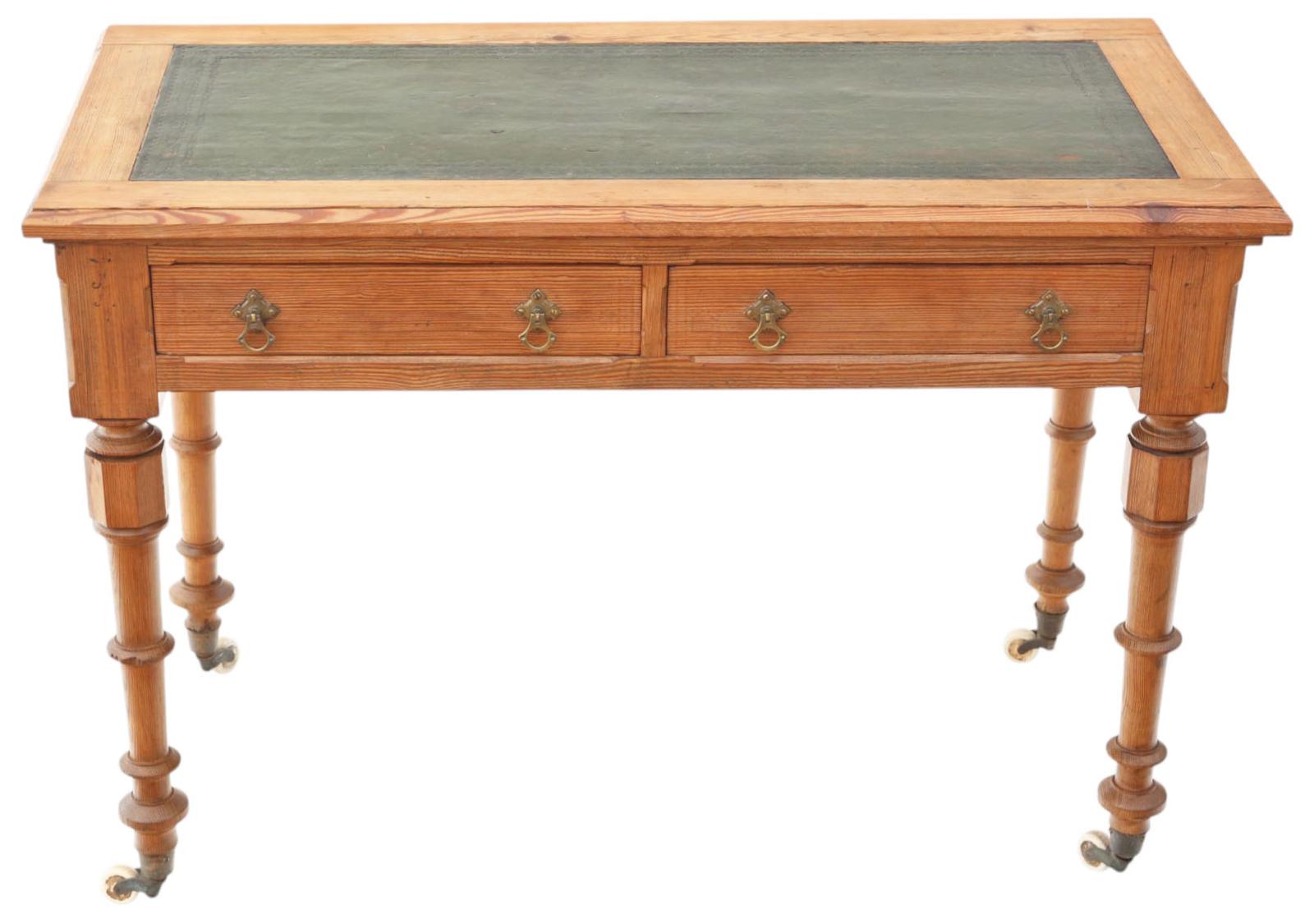 Antique 19th Century Pitch Pine Vestry Writing Desk – Fine Quality, Also Suits Use as Dressing Table (1 of 2)