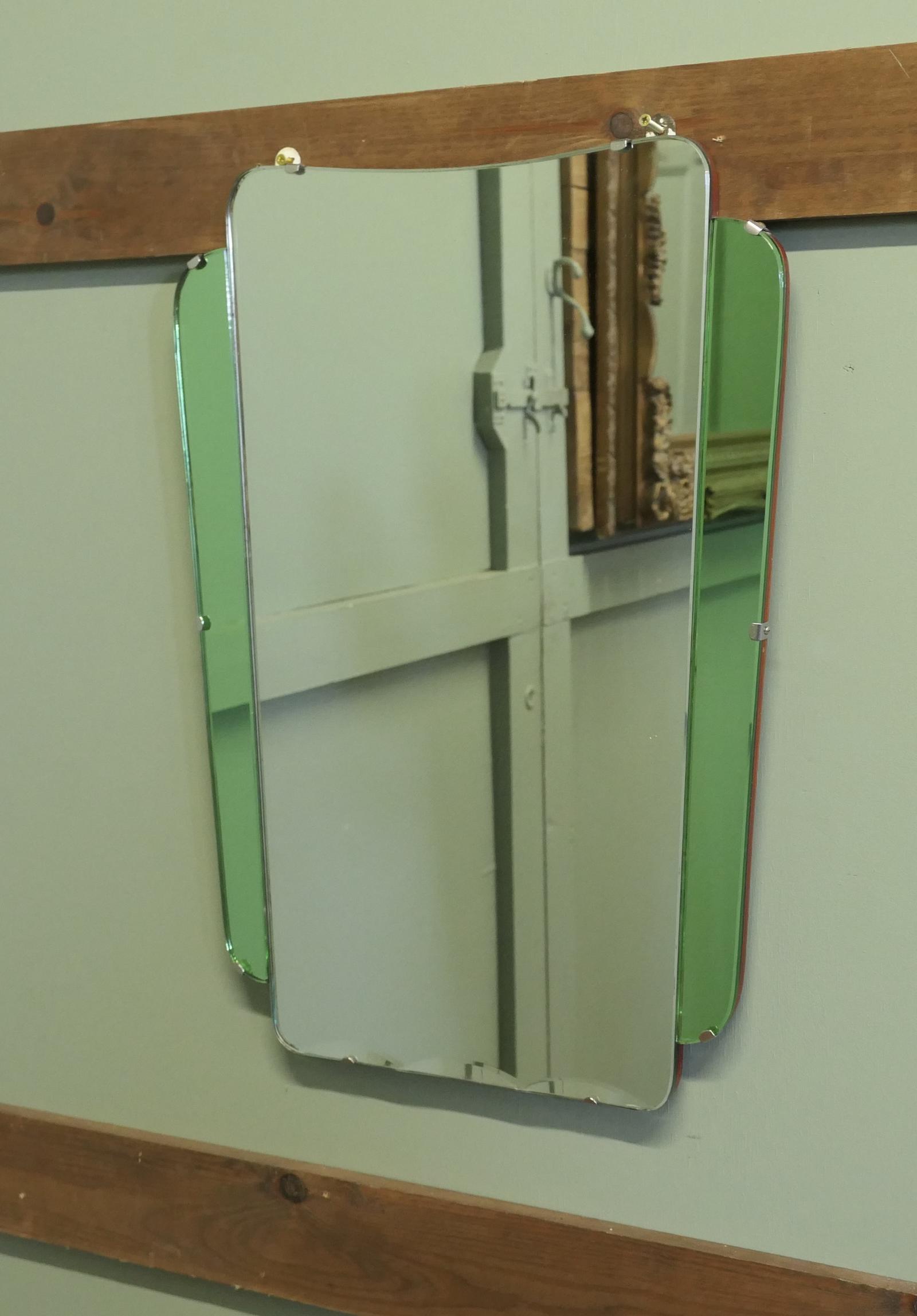 An Odeon Style Art Deco Emerald Wall Mirror (1 of 5) An Odeon Style Art Deco Emerald Wall Mirror (1 of 5)