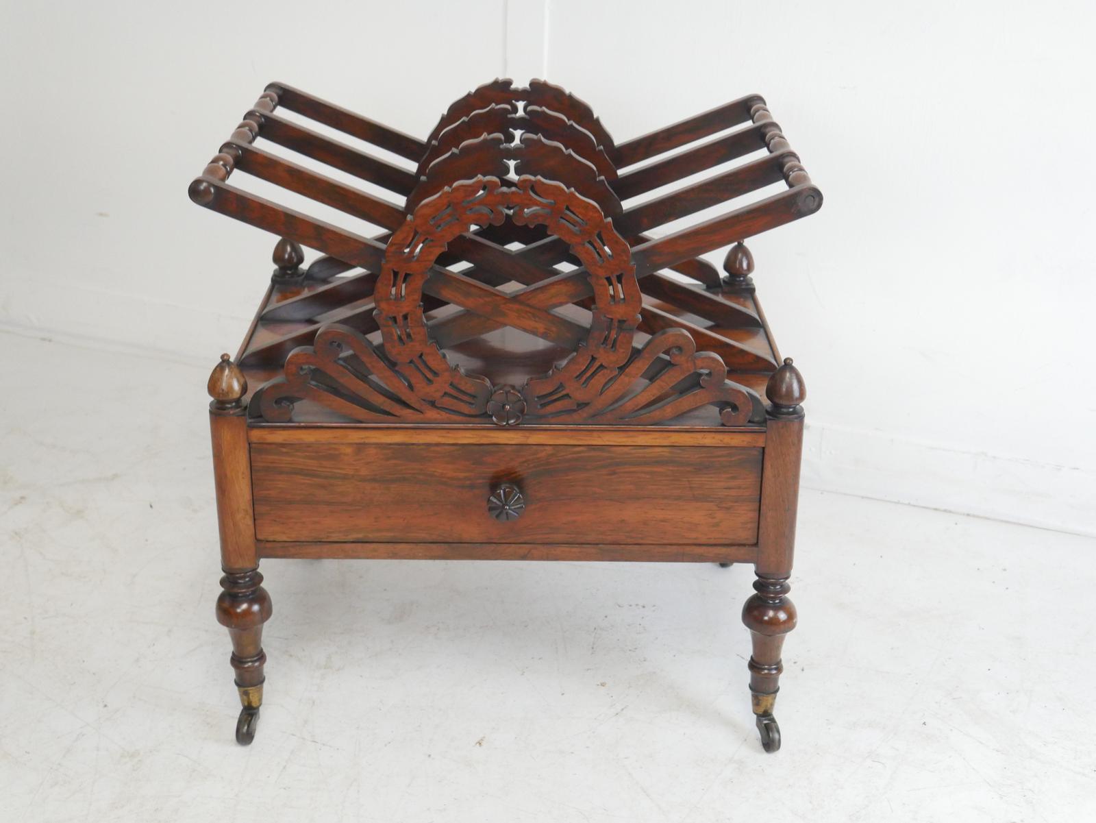 Regency Rosewood Canterbury / Magazine Rack (1 of 8)