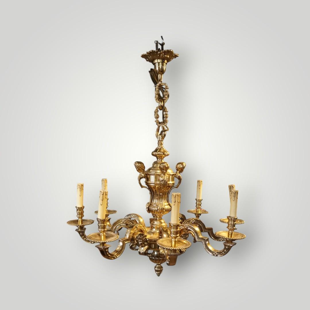 19th Century Bronze Mazarin 8‑light Chandelier - Antique French Lighting (1 of 10) 19th Century Bronze Mazarin 8‑light Chandelier - Antique French Lighting (1 of 10)