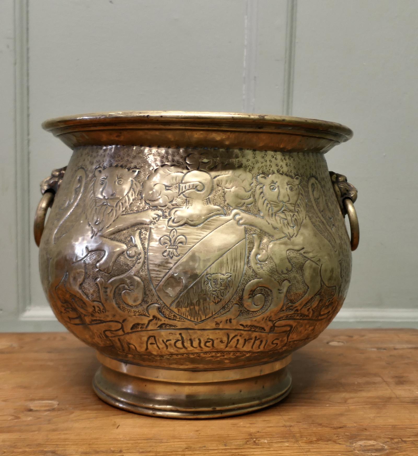 19th Century Gothic Brass Jardiniere with Shields (1 of 6) 19th Century Gothic Brass Jardiniere with Shields (1 of 6)