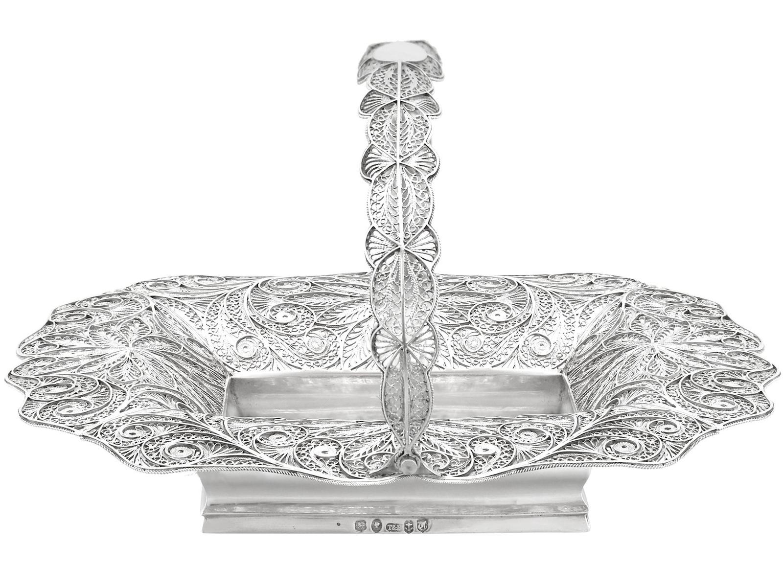 Sterling Silver Bon Bon Basket - Antique Victorian 1842 (1 of 9)