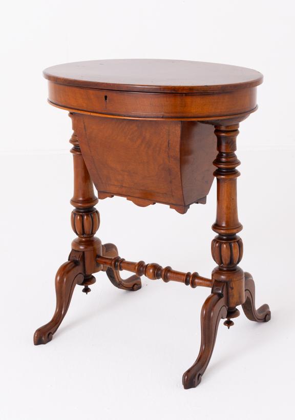 Victorian Burr Walnut Sewing Table (1 of 9)