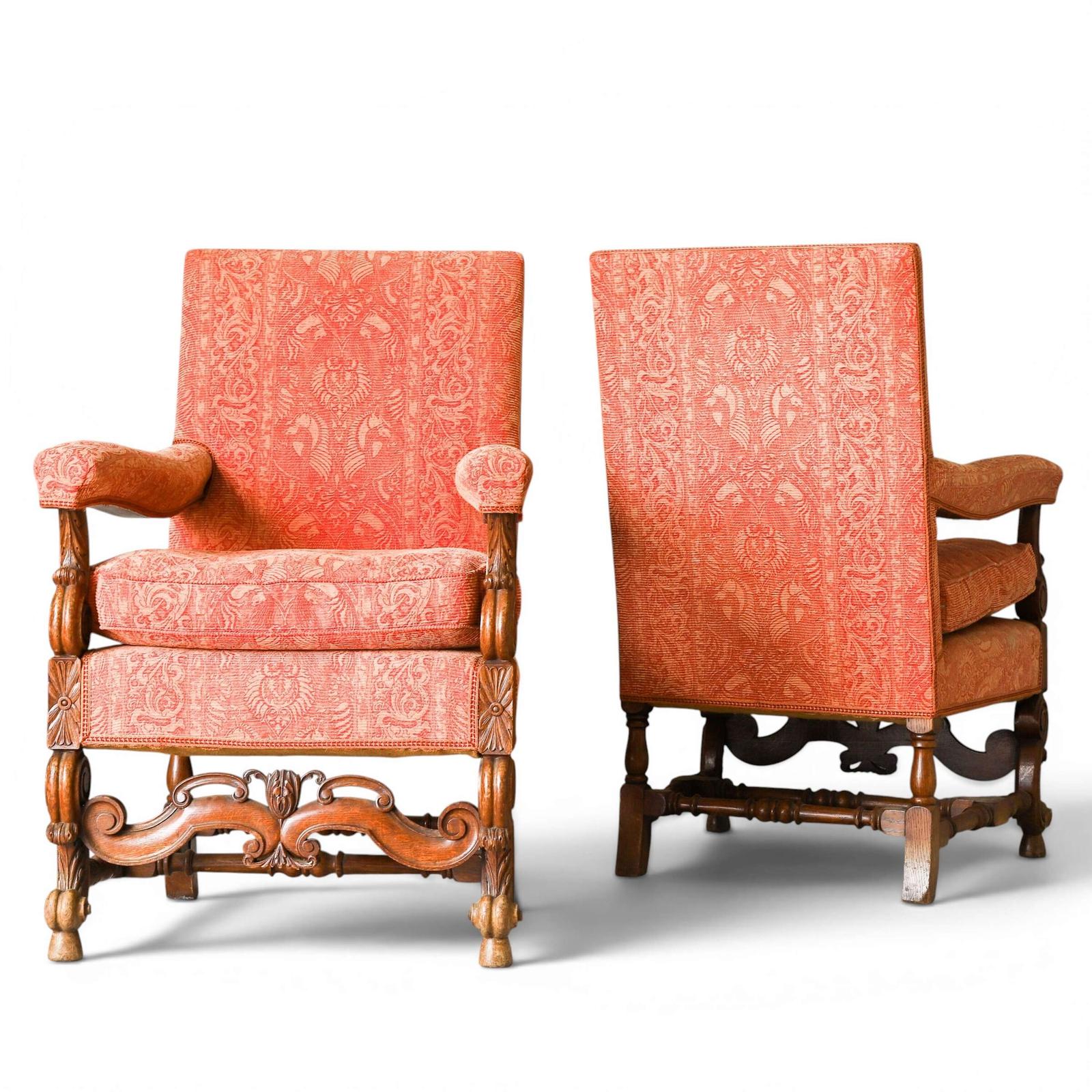 Pair of Late 19th Century French Renaissance Revival Oak Armchairs circa 1890–1900 (1 of 16) Pair of Late 19th Century French Renaissance Revival Oak Armchairs circa 1890–1900 (1 of 16)