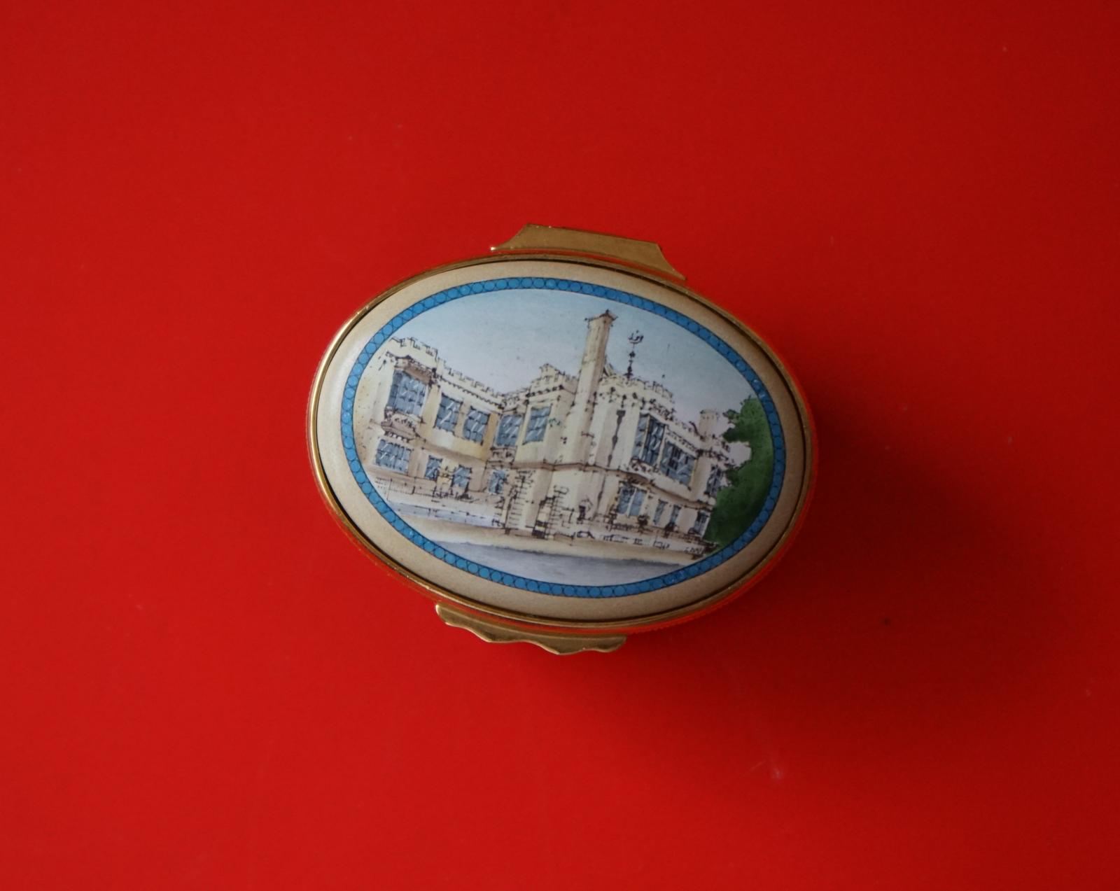 Halcyon Days Blue & Gilt Enamel Pill Box (1 of 10)