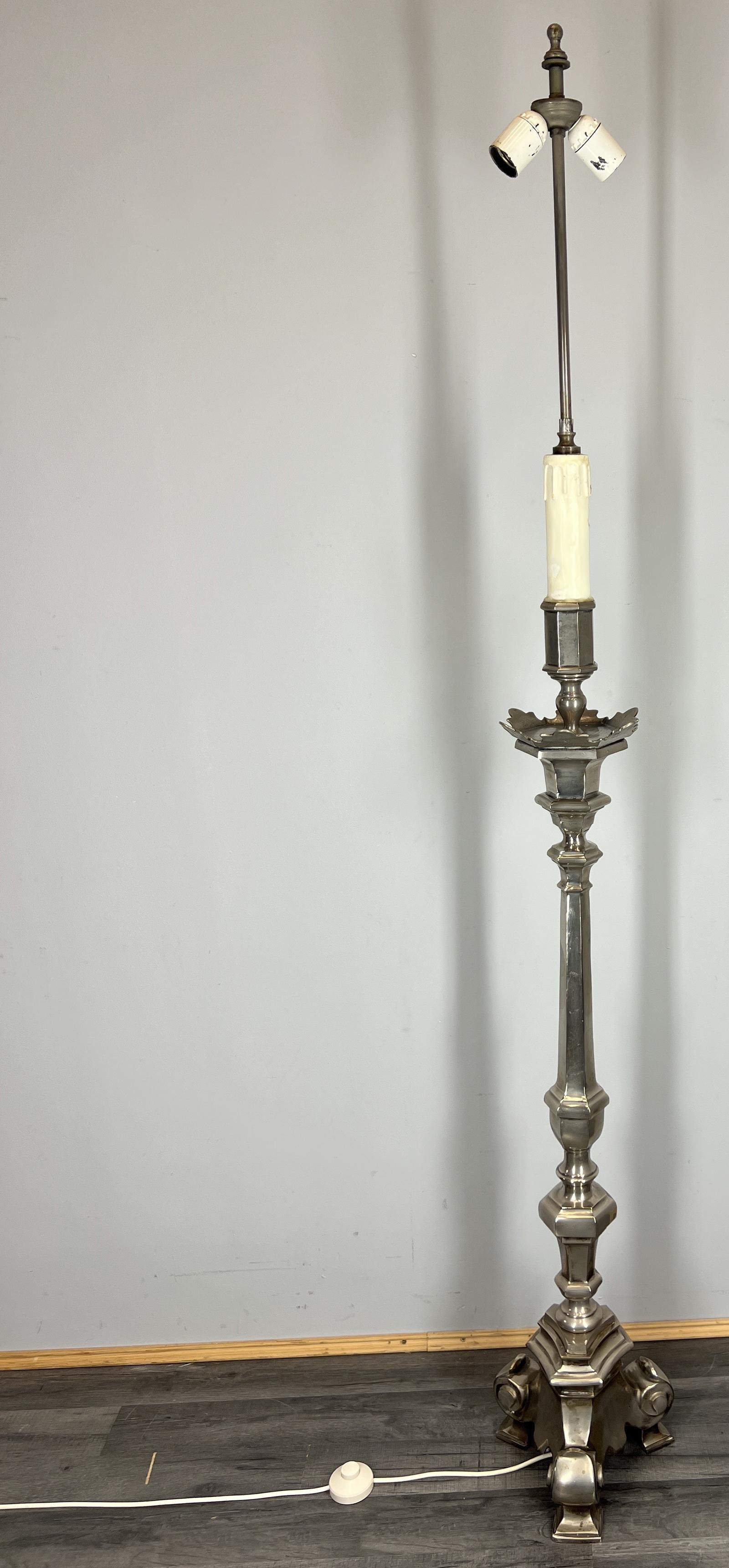 Floor Lamp Vintage French Metal Tall Heavy (1 of 14)