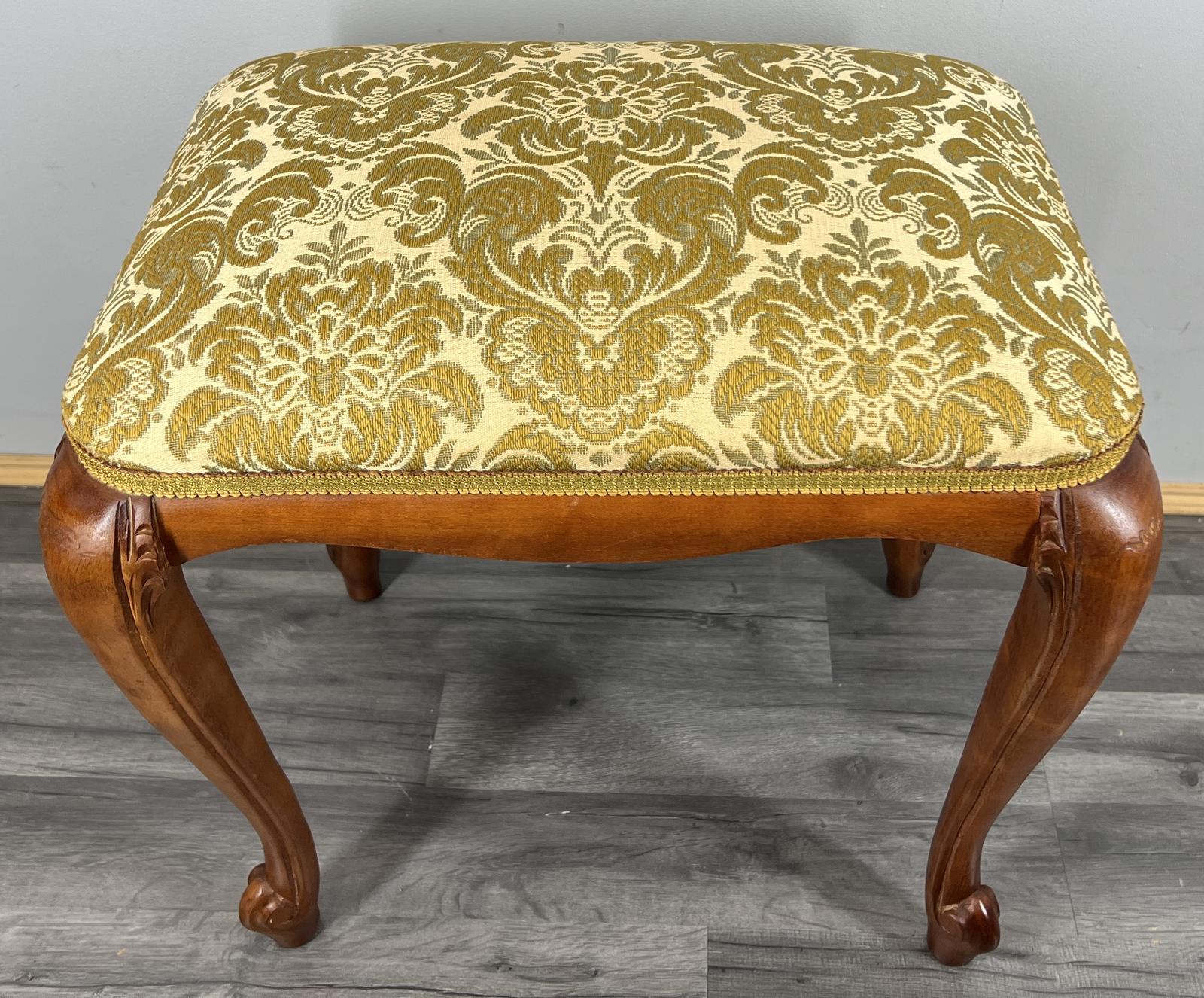 Footstool Vintage French Table Stool Upholstered Seat (1 of 10)