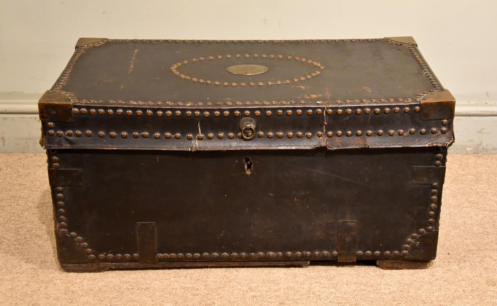 19th Century Leather Coaching Trunk (1 of 6)