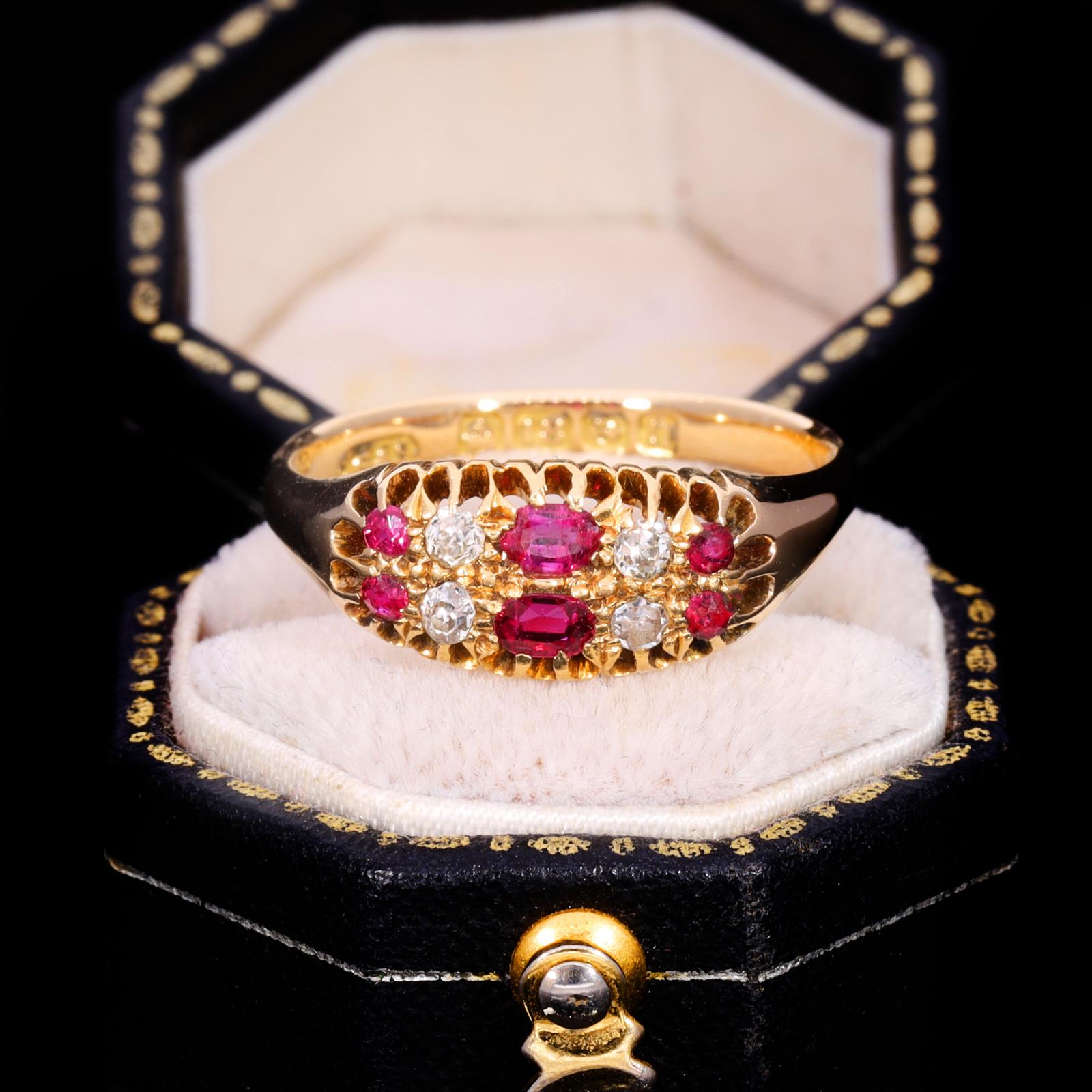 The Antique 1912 Ruby And Diamond Double Row Ring (1 of 10)