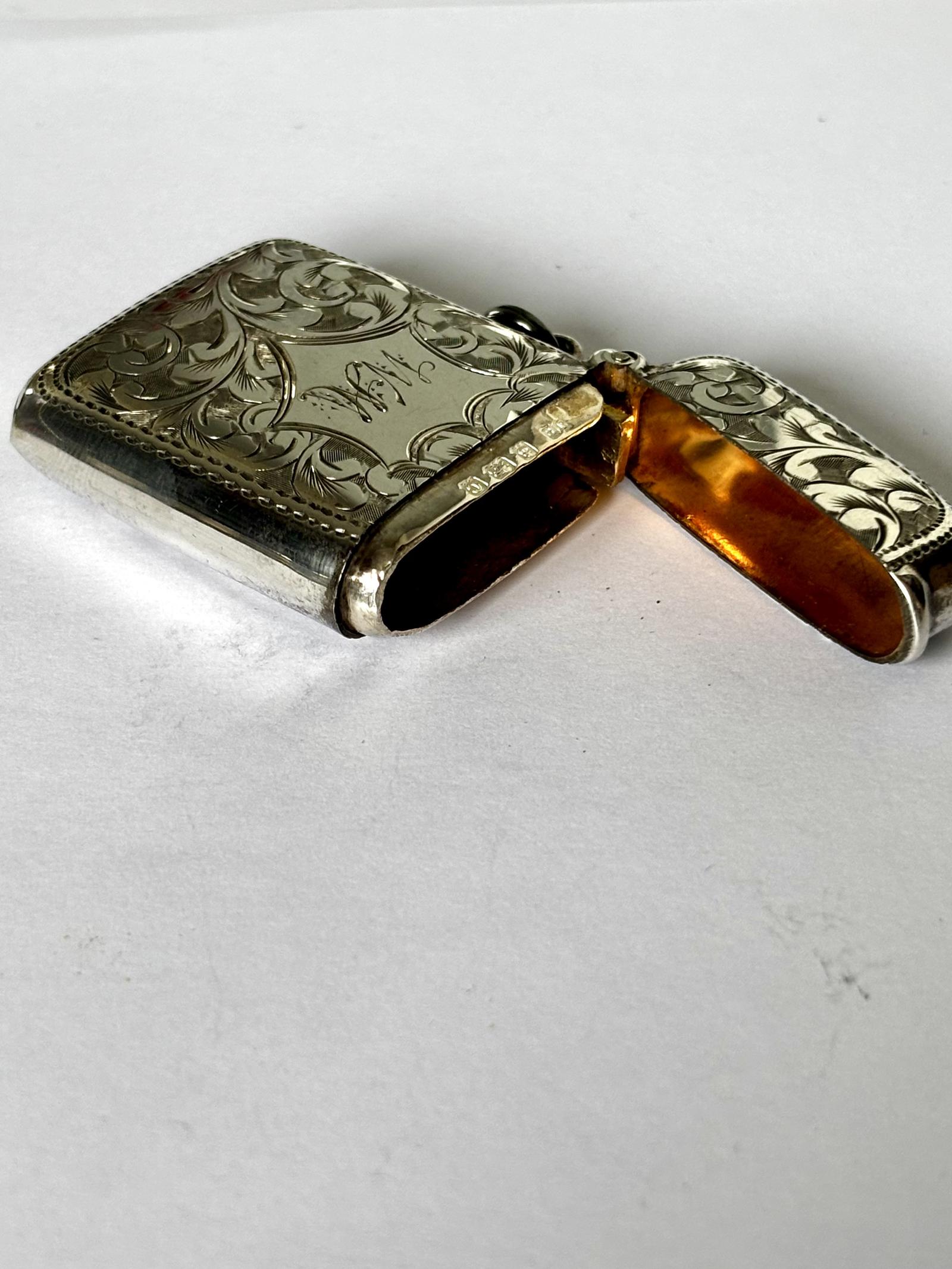 Antique Edwardian Silver Gilt Vesta Case - John Rose - Birmingham 1902 (1 of 9) Antique Edwardian Silver Gilt Vesta Case - John Rose - Birmingham 1902 (1 of 9)