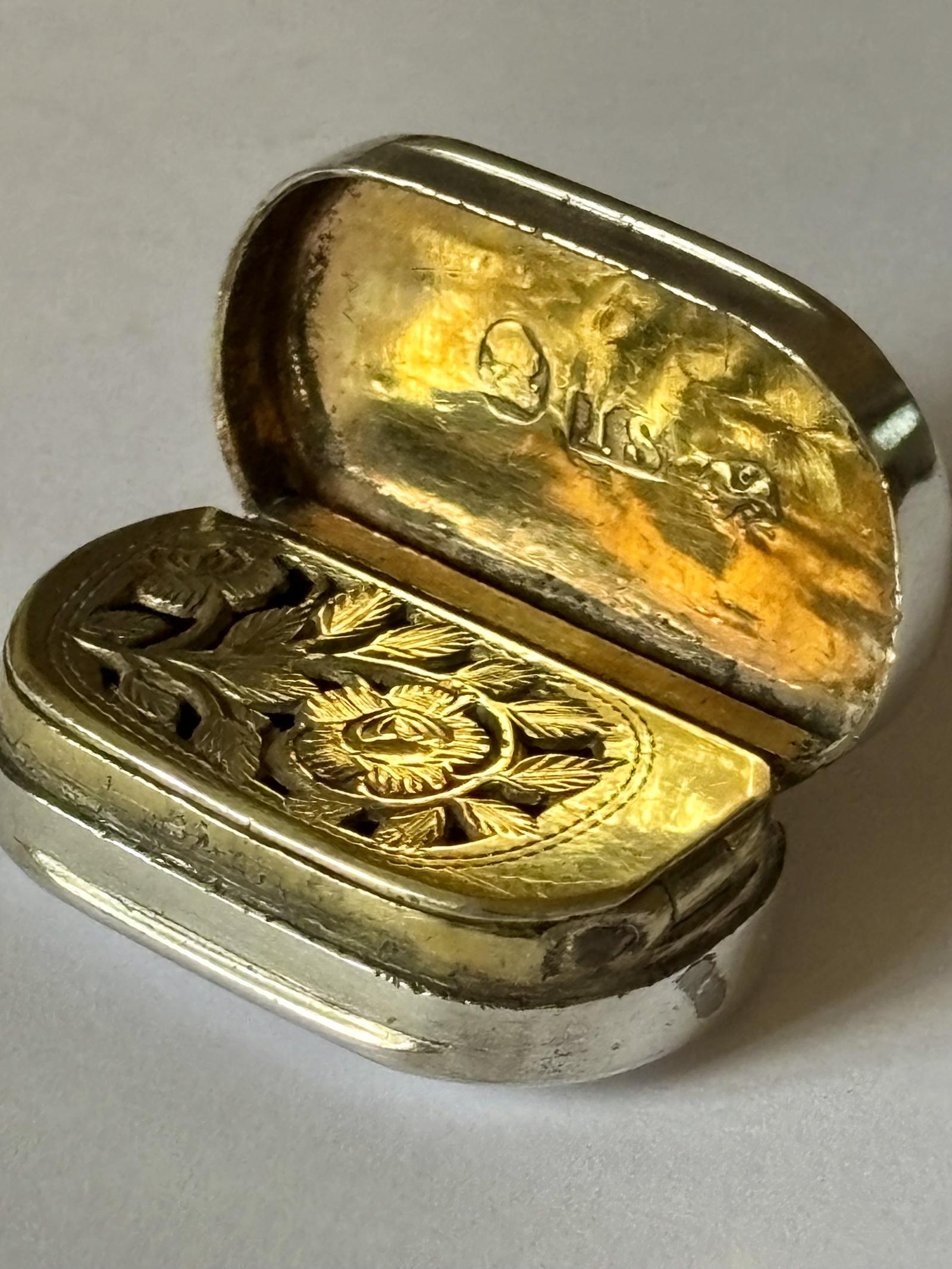 George III Silver Gilt Vinaigrette Birmingham 1808 John Shaw Plain Design (1 of 9)
