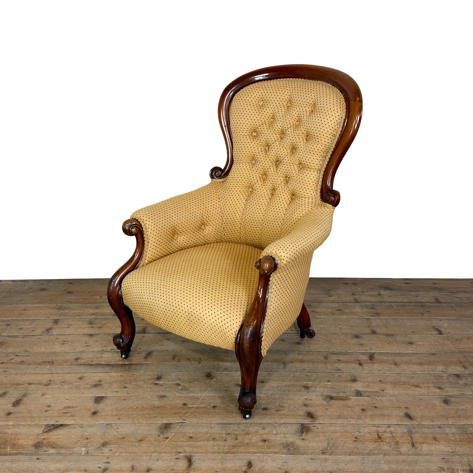 Antique Victorian Upholstered Armchair (1 of 10) Antique Victorian Upholstered Armchair (1 of 10)