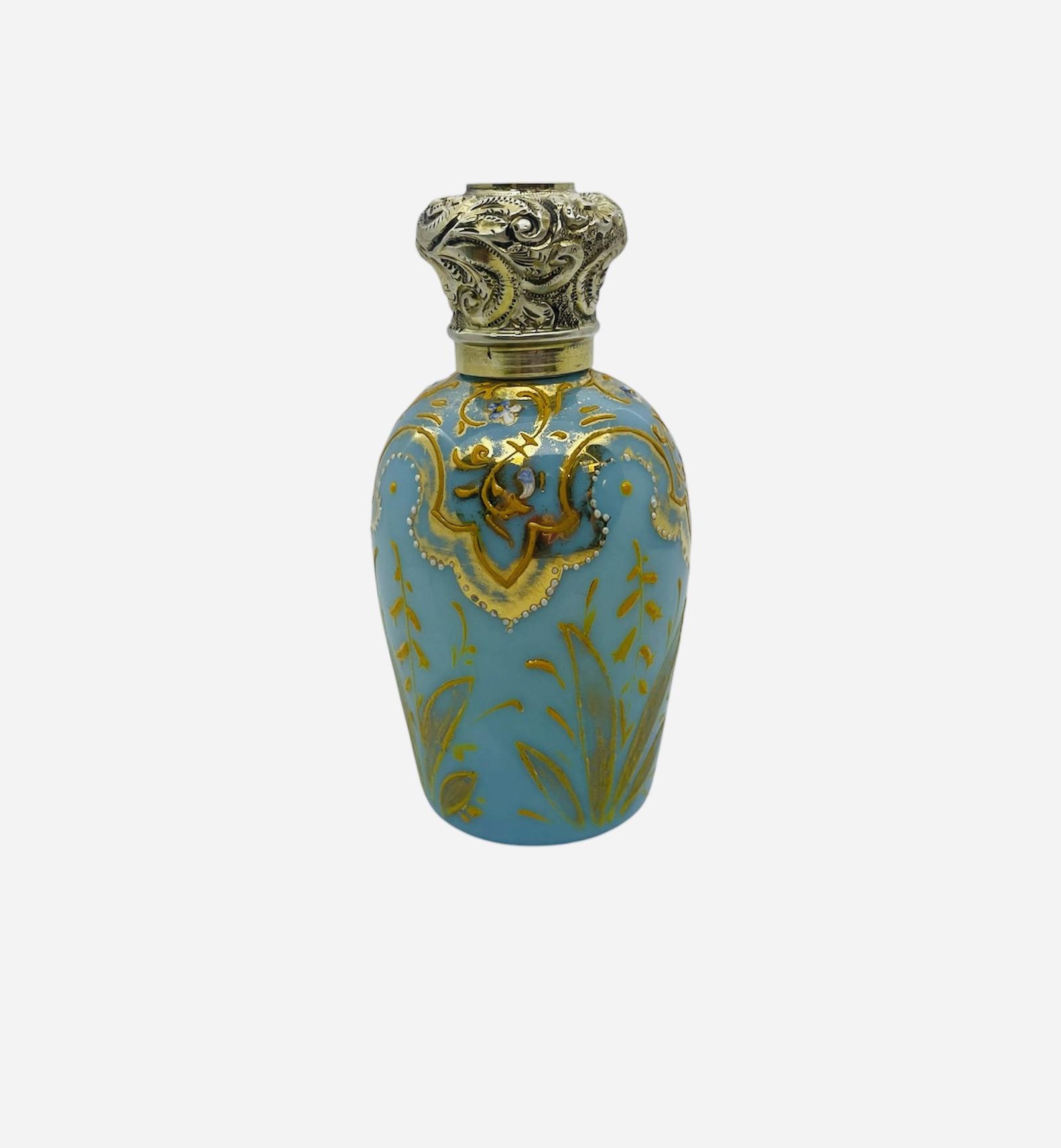 Antique Victorian Silver Guilt Moser Perfume Scent Bottle (1 of 10) Antique Victorian Silver Guilt Moser Perfume Scent Bottle (1 of 10)
