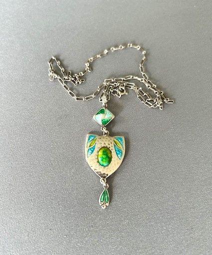 James Fenton Arts & Crafts Silver & Enamel Pendant Necklace (1 of 8)