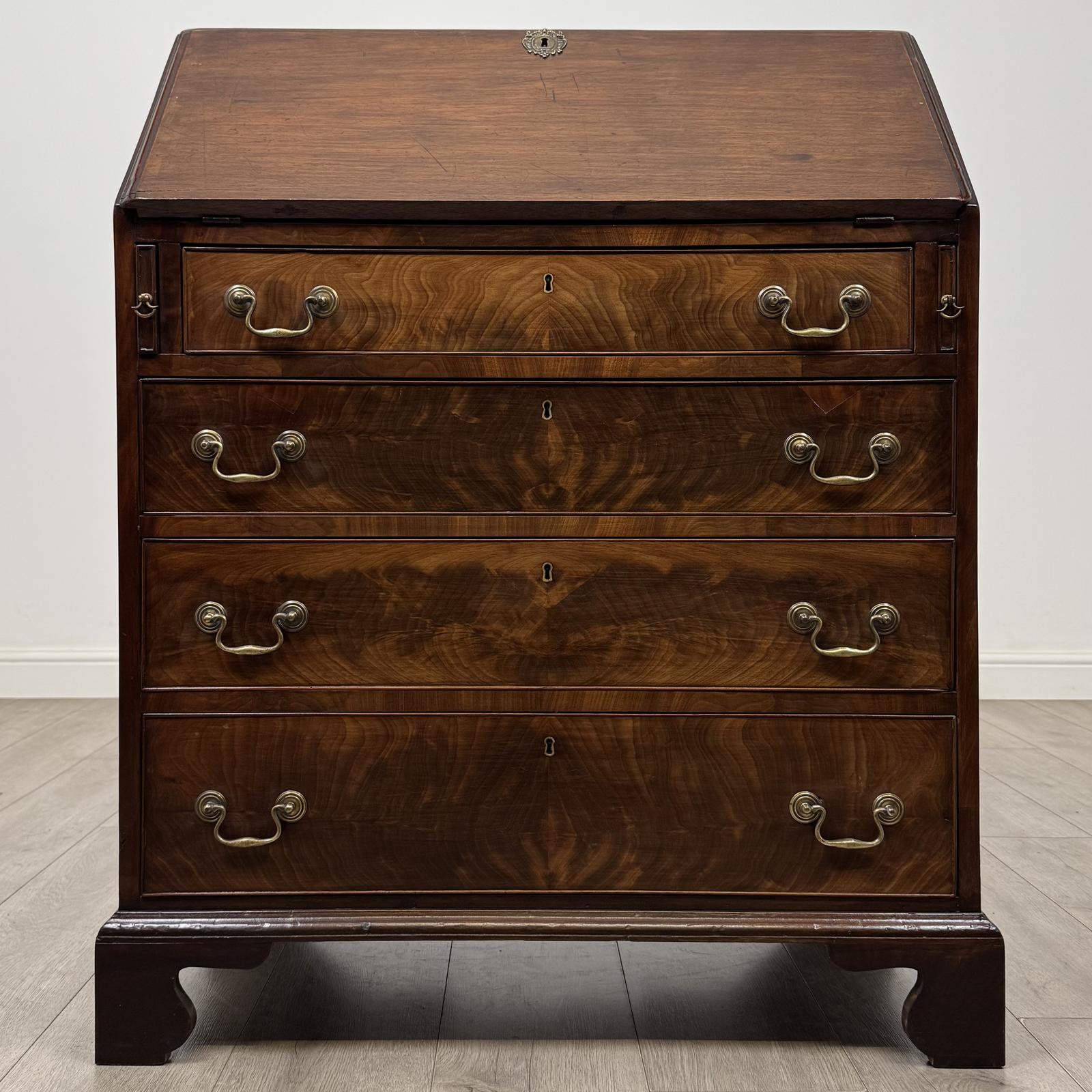 Antique 18th Century Small Georgian Bureau in Mahogany (1 of 13) Antique 18th Century Small Georgian Bureau in Mahogany (1 of 13)