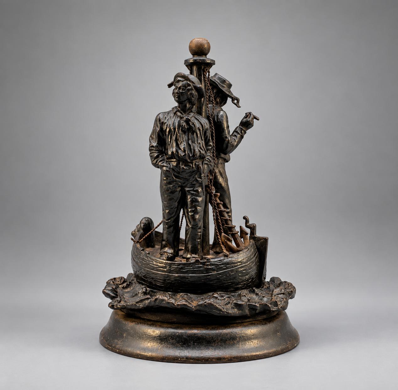 Fine 19th-century Bronze Figural Group of Two Fishermen in a Boat (1 of 11) Fine 19th-century Bronze Figural Group of Two Fishermen in a Boat (1 of 11)