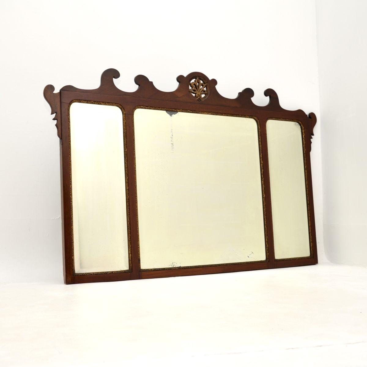 Antique Mahogany & Parcel Gilt Overmantle Mirror (1 of 8) Antique Mahogany & Parcel Gilt Overmantle Mirror (1 of 8)