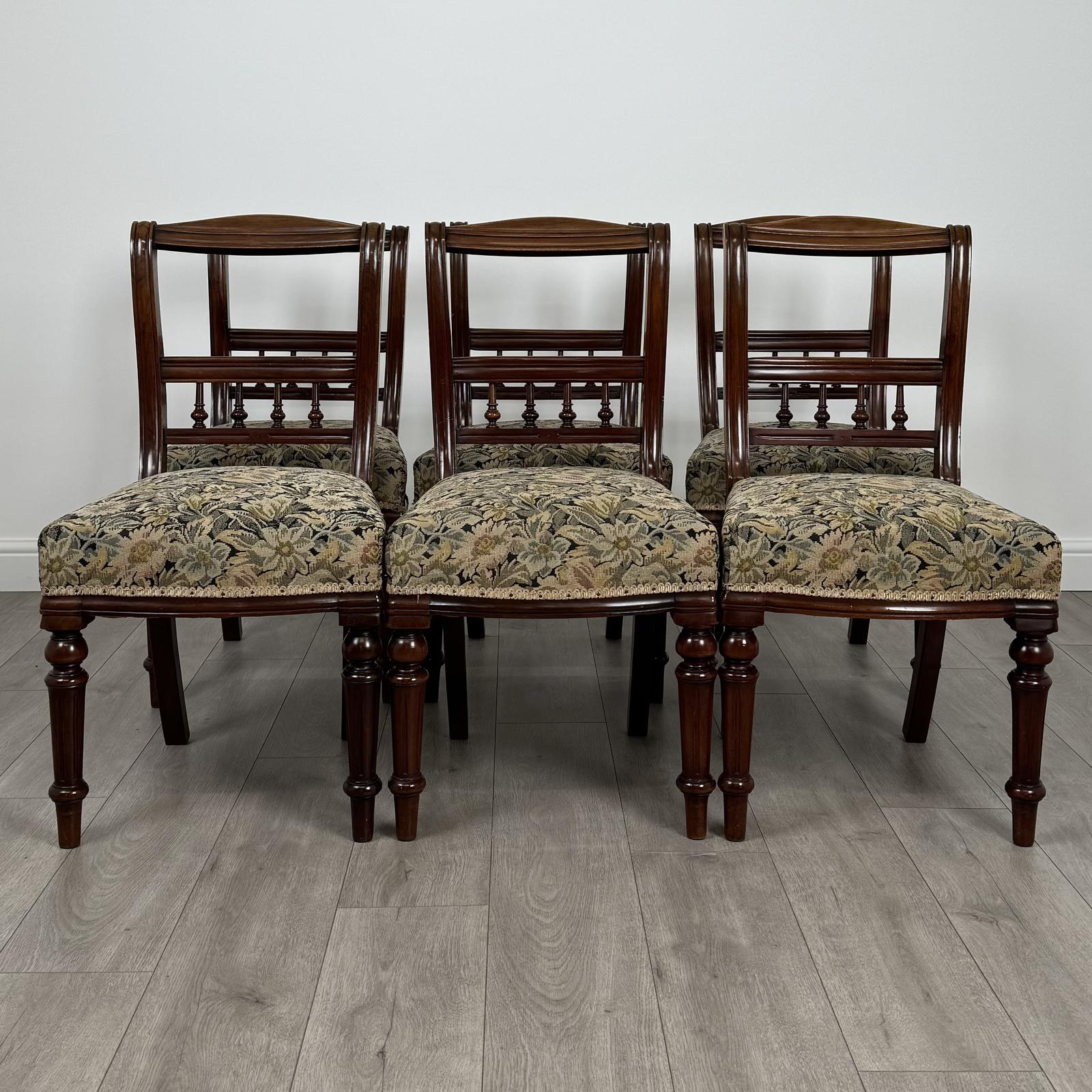 Antique 19th Century Set Of 6 Mahogany Dining Chairs (1 of 9)
