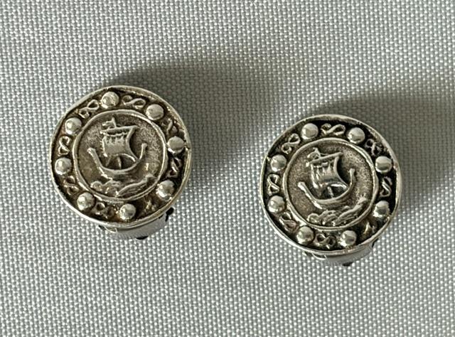 Pair of Mid Century Viking Ship Silver Earrings (1 of 5) Pair of Mid Century Viking Ship Silver Earrings (1 of 5)