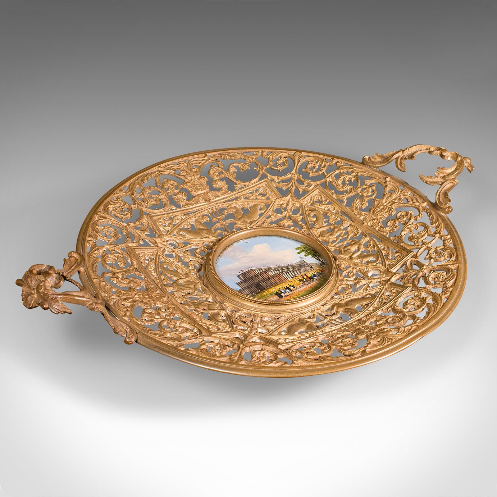 Antique Great Exhibition Fruit Dish, English, Gilt Metal Display Bowl, Victorian (1 of 8)