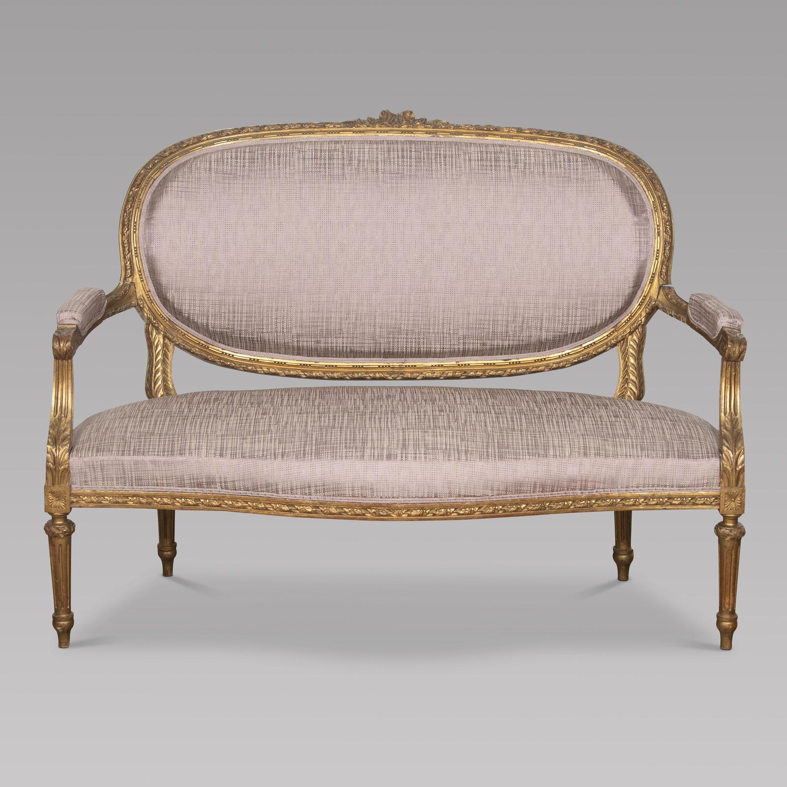 Regency Style 20th Century Carved Wood Settee (1 of 4)