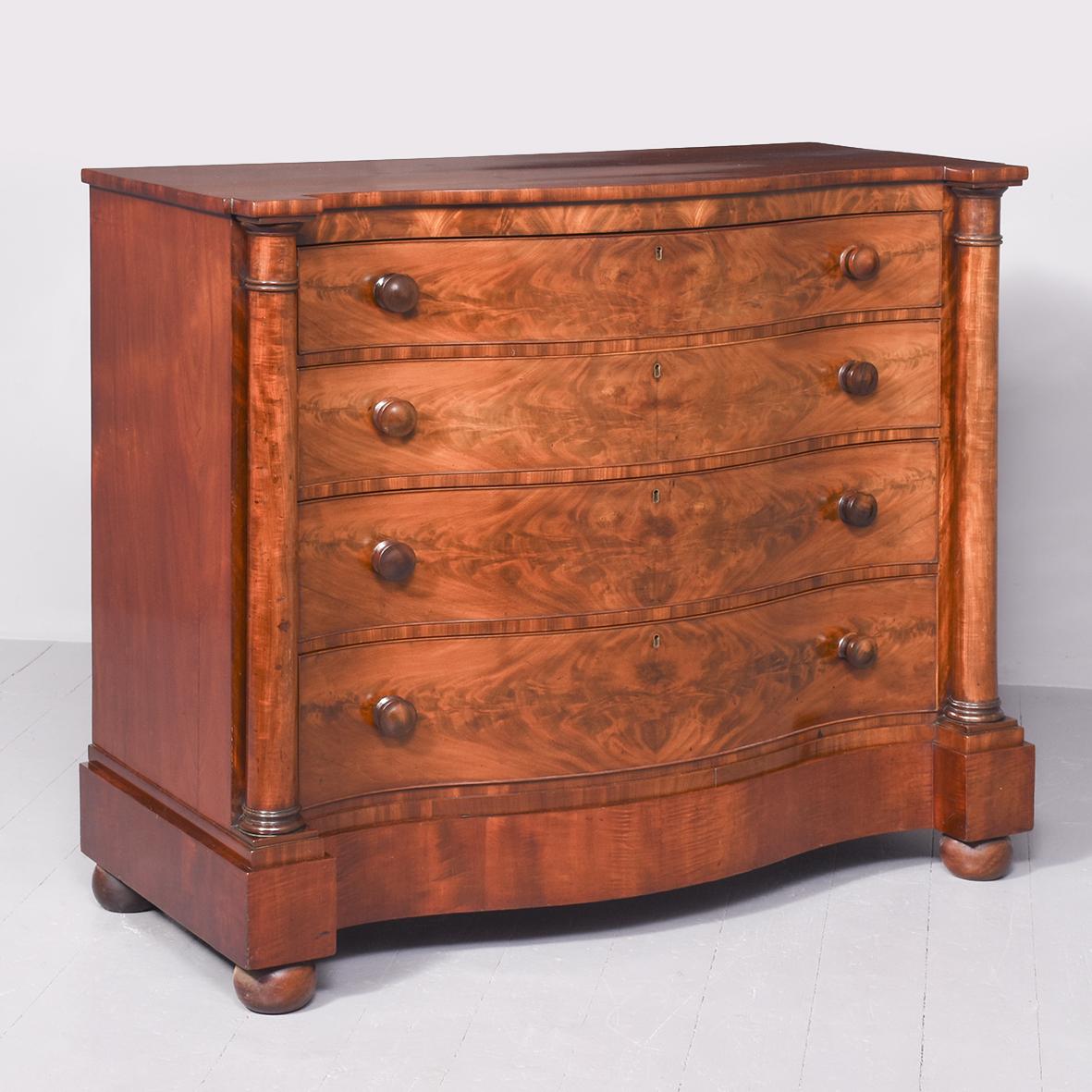 Quality William IV Serpentine-front Scottish Column Chest of Drawers (1 of 10) Quality William IV Serpentine-front Scottish Column Chest of Drawers (1 of 10)