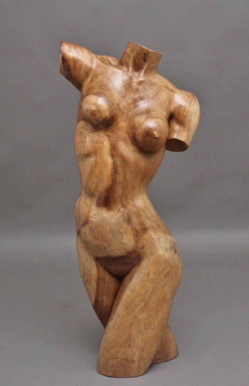 Early 20th Century Life Size Carved Female Torso (1 of 18)
