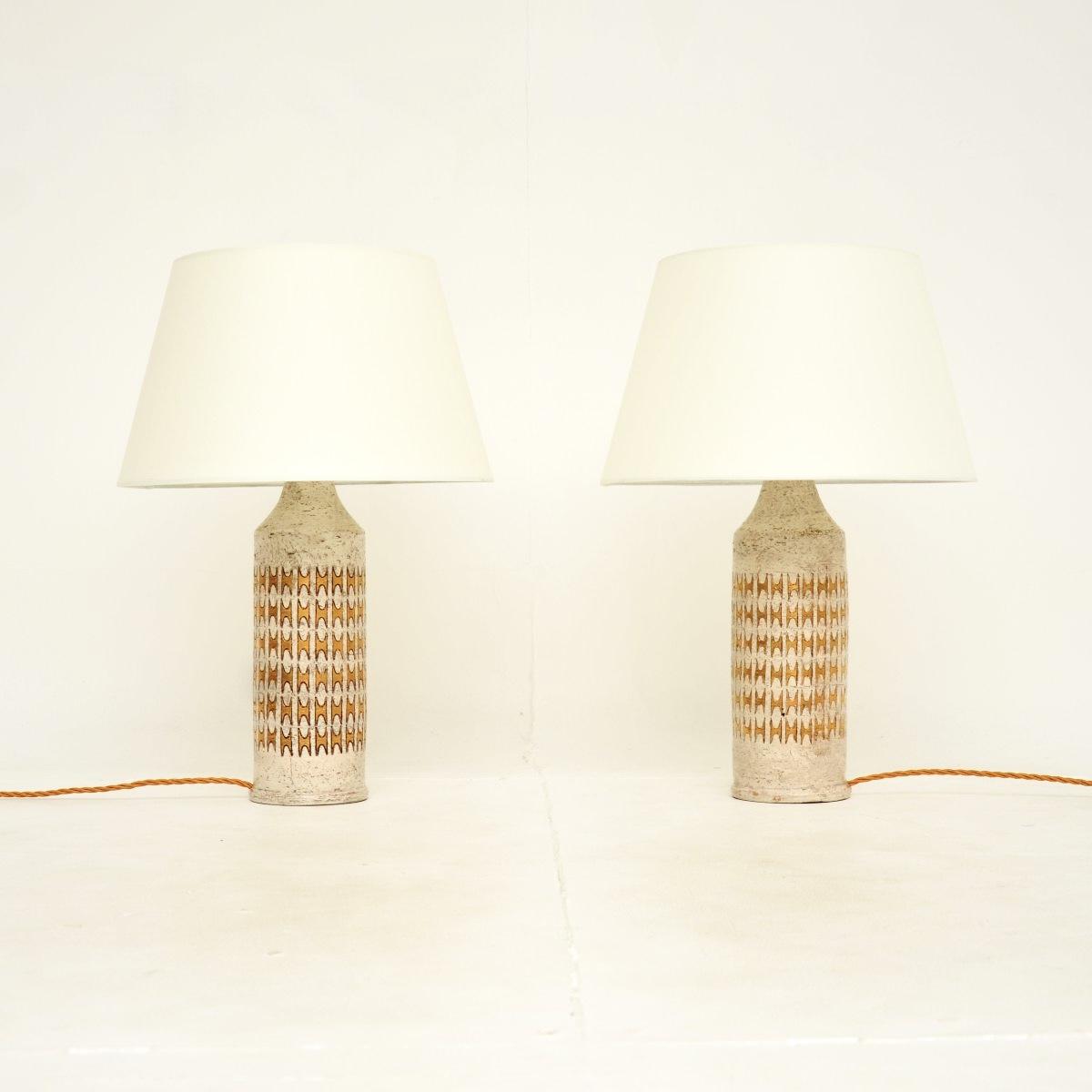 Pair of Vintage Swedish Ceramic Table Lamps by Bergboms (1 of 7)