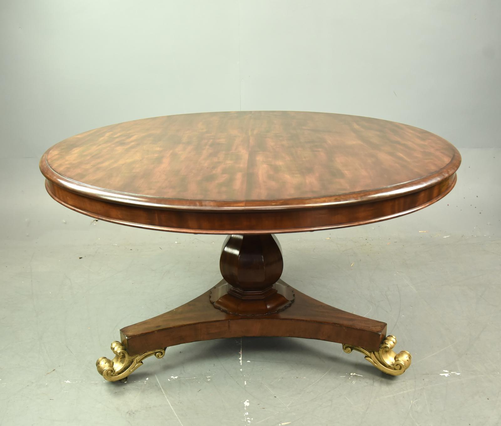 Large Victorian Mahogany Round Dining Table LA457332