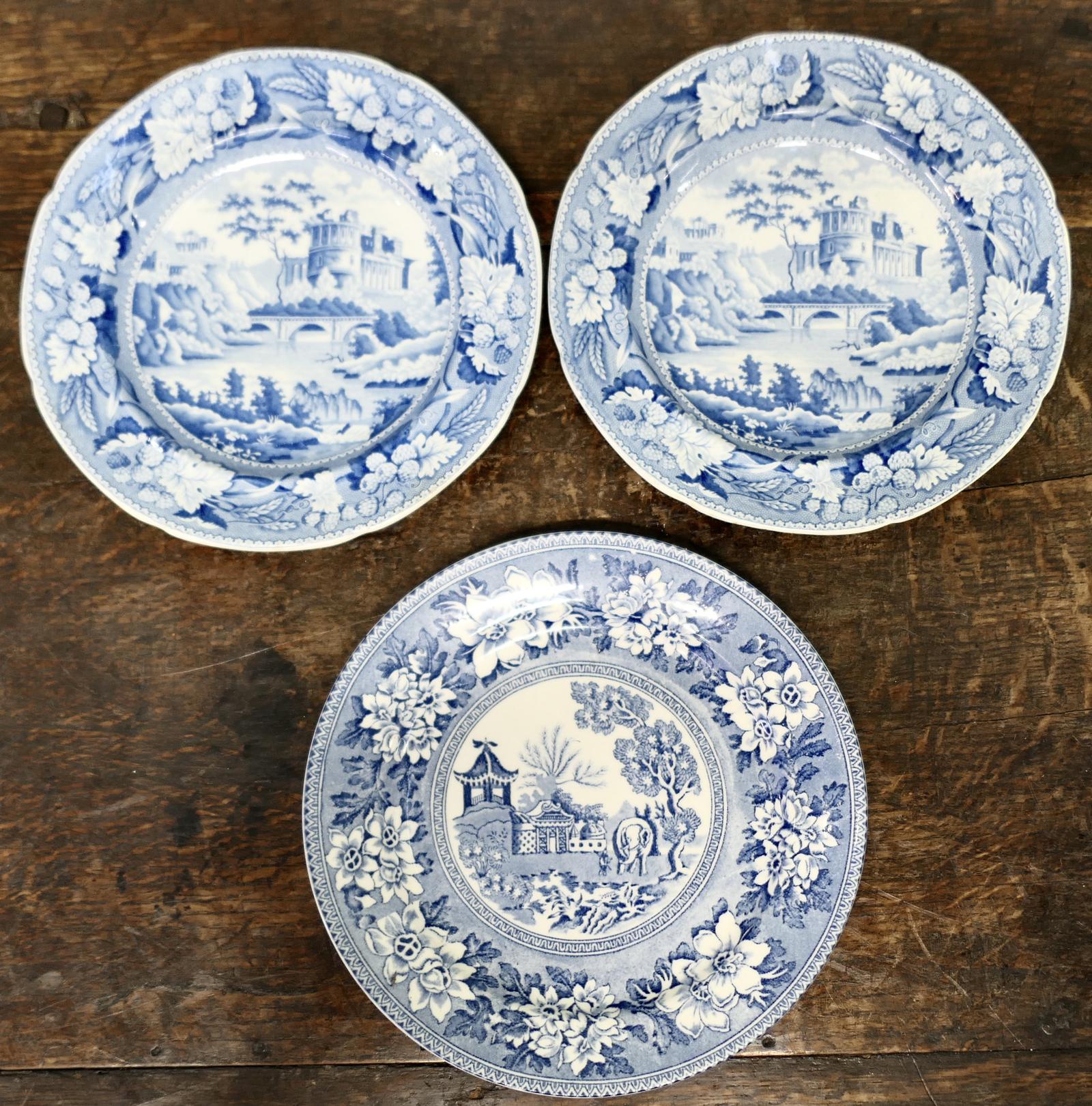 3 19th Century Lovely Blue and White English Plates (1 of 5) 3 19th Century Lovely Blue and White English Plates (1 of 5)