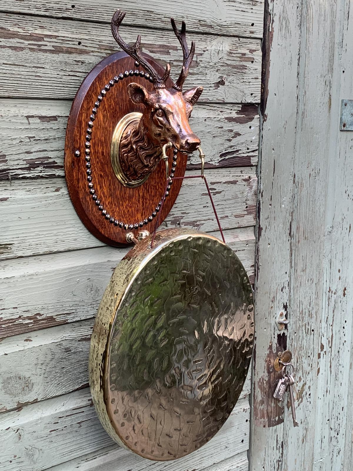 Fine Rare Large Victorian W.T&S Tonks Stags Head Brass & Copper Dinner Gong Circa 1880’s (1 of 11) Fine Rare Large Victorian W.T&S Tonks Stags Head Brass & Copper Dinner Gong Circa 1880’s (1 of 11)