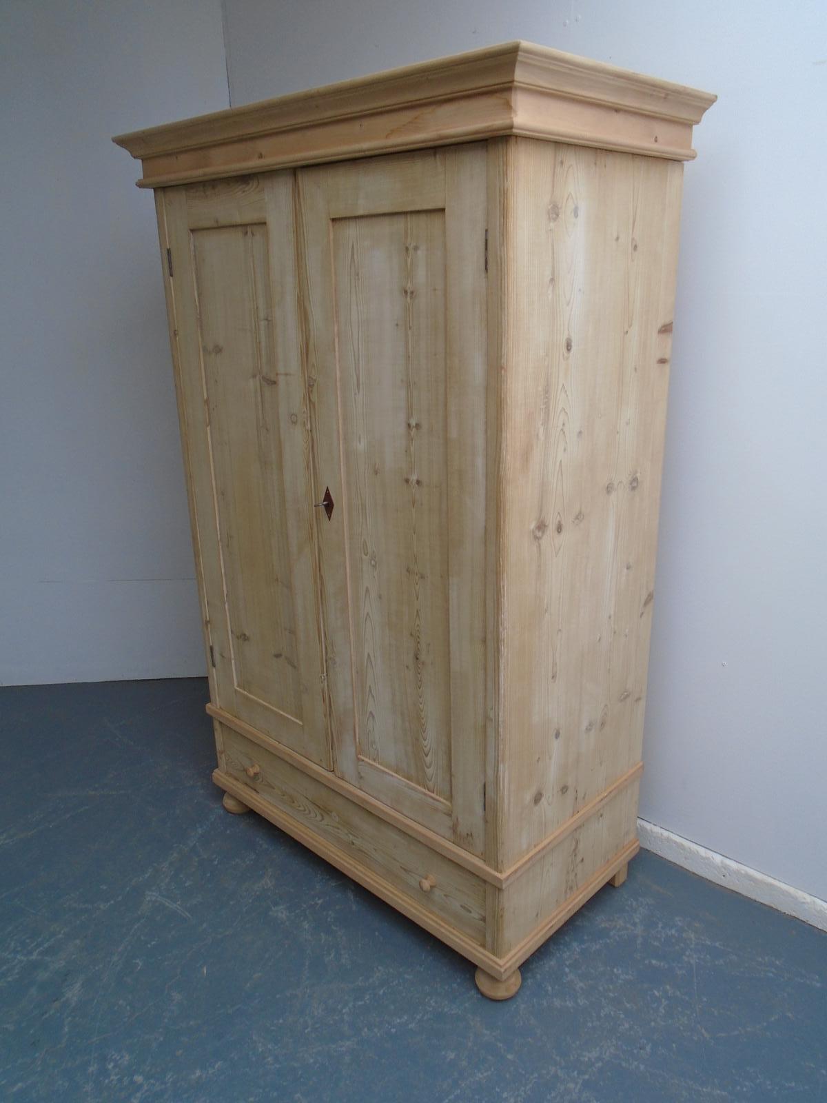A Lovely Narrow Antique/old Pine 2 Door Knockdown Wardrobe to Wax/paint (1 of 11)
