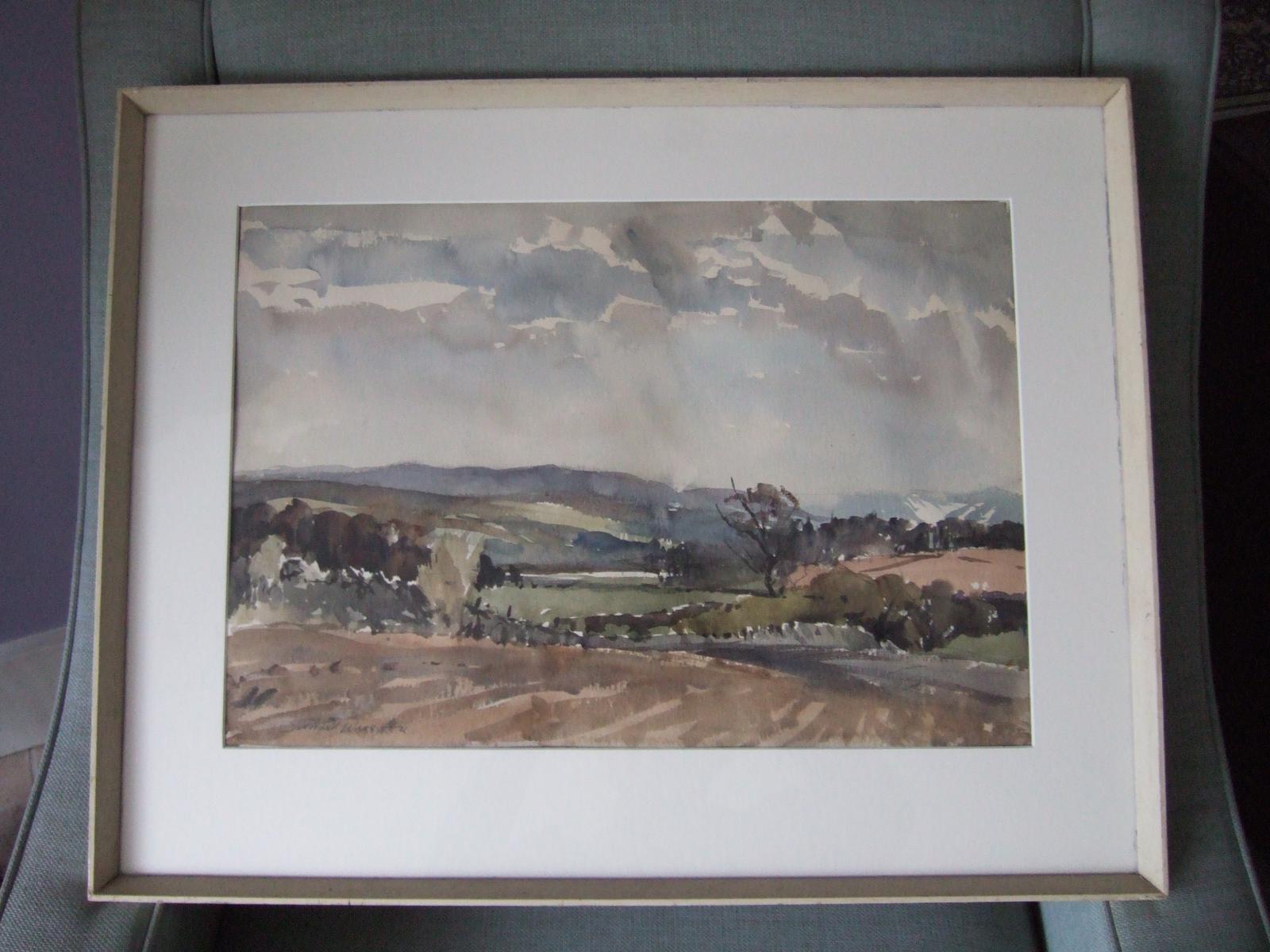 Edward Wesson (1910-1983): Watercolour. Rural Landscape "Deeside from Bieldside" Dated 1964 (1 of 4) Edward Wesson (1910-1983): Watercolour. Rural Landscape "Deeside from Bieldside" Dated 1964 (1 of 4)