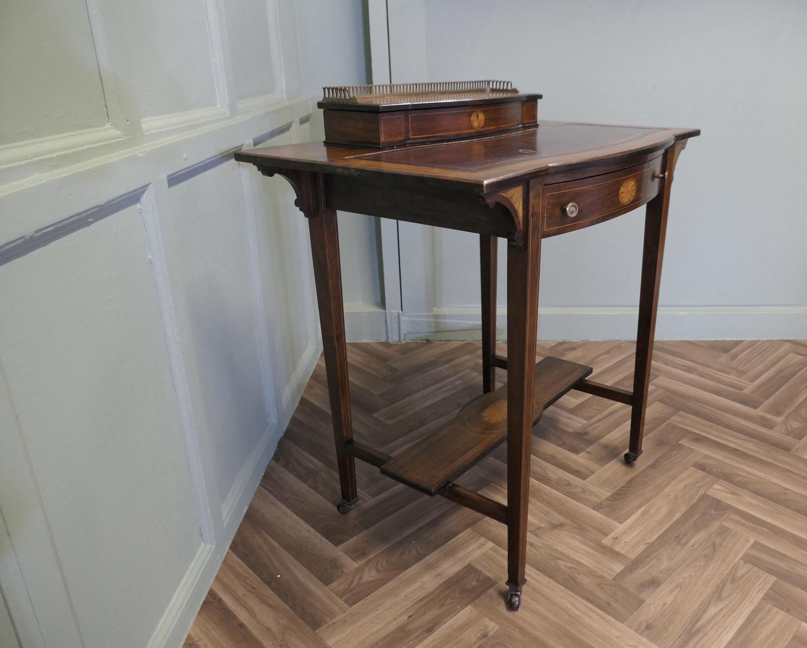 Edwardian Satin Walnut Ladies Writing Desk (1 of 8)