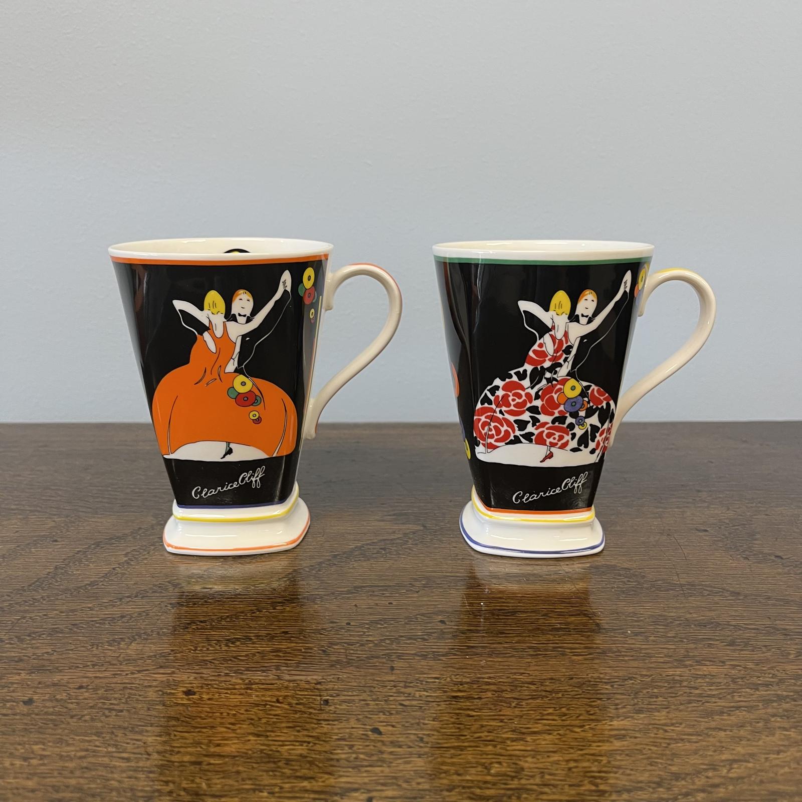 Limited Edition Pair of Clarice Cliff China Coffee Beakers by The Bradford Group (1 of 5)