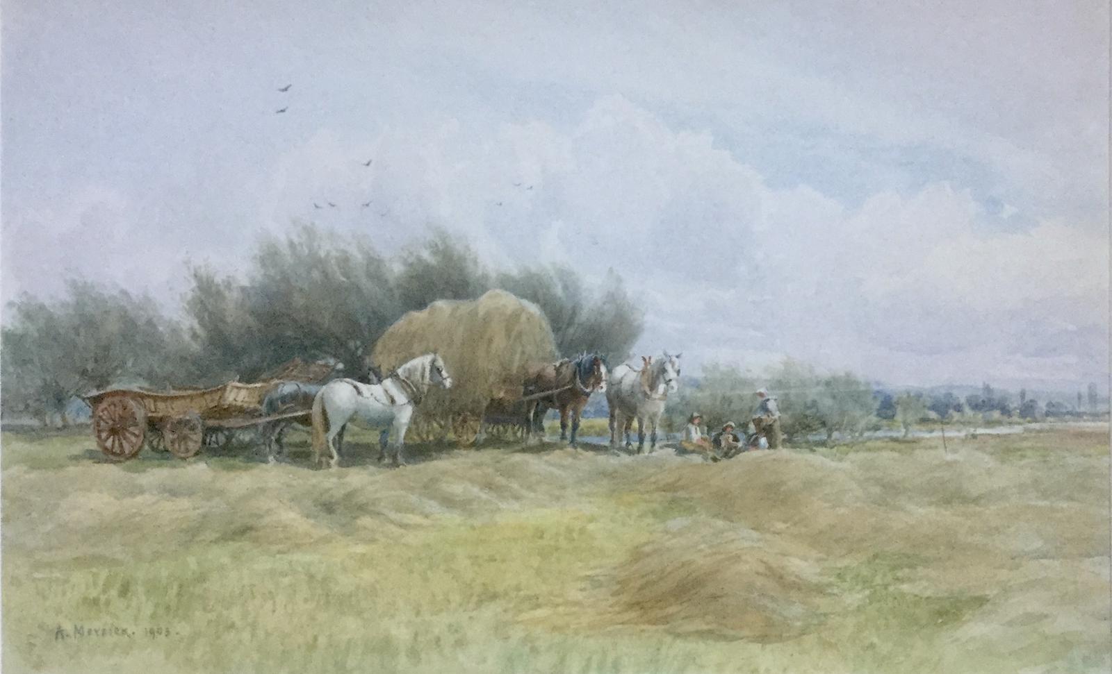 Arthur Meyrick Watercolour - Harvest Time (1 of 2)