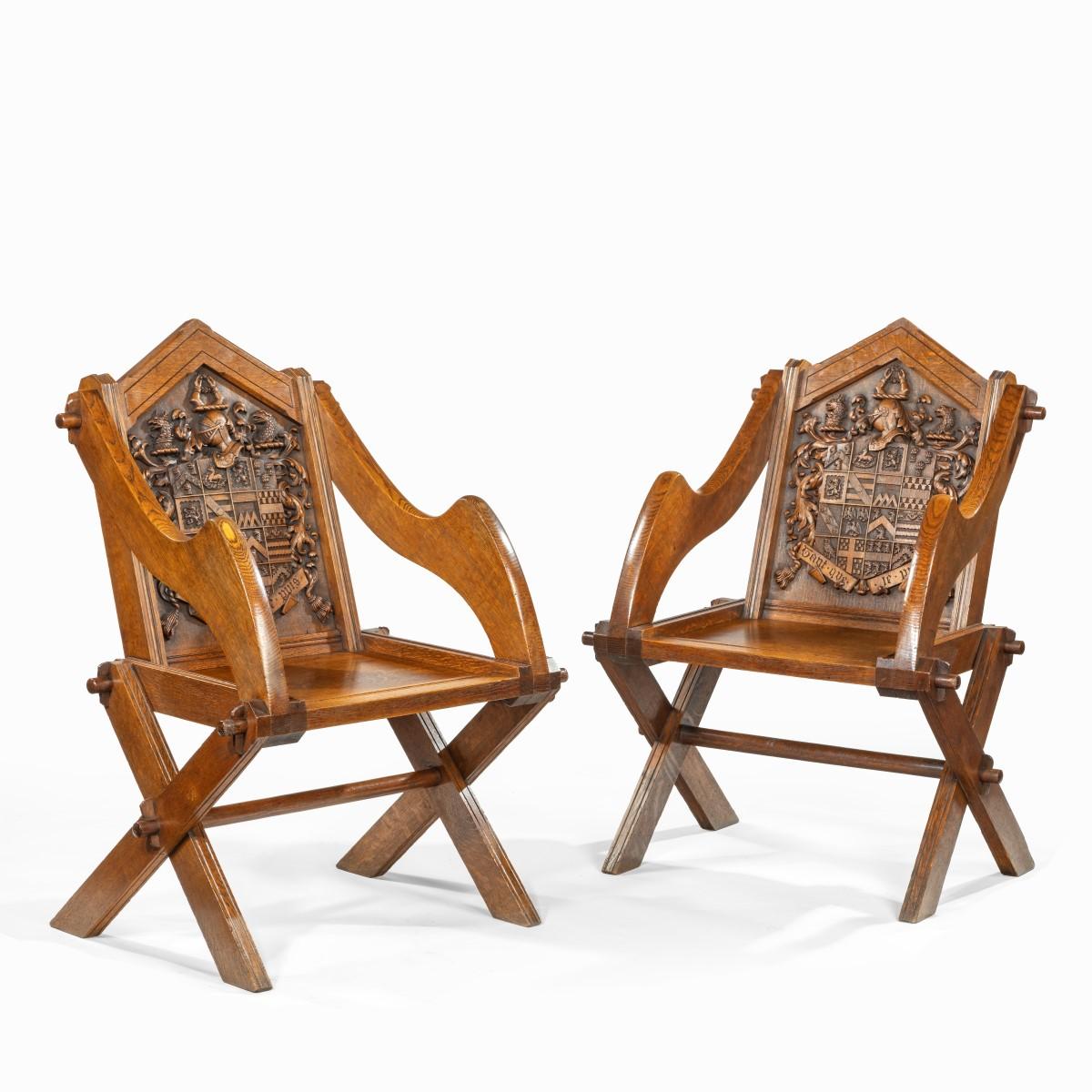 A Pair of Glastonbury Chairs Made for the Pembertons of Durham (1 of 5)