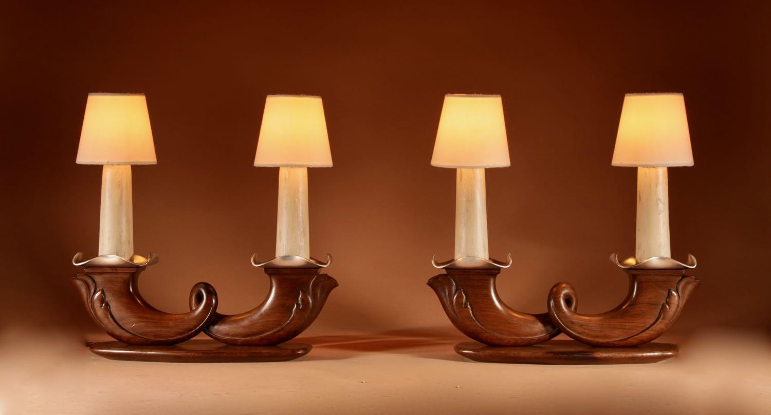 Art Deco Signed Prodbon Paris Beautiful Pair Of Rosewood Table Lamps (1 of 12) Art Deco Signed Prodbon Paris Beautiful Pair Of Rosewood Table Lamps (1 of 12)