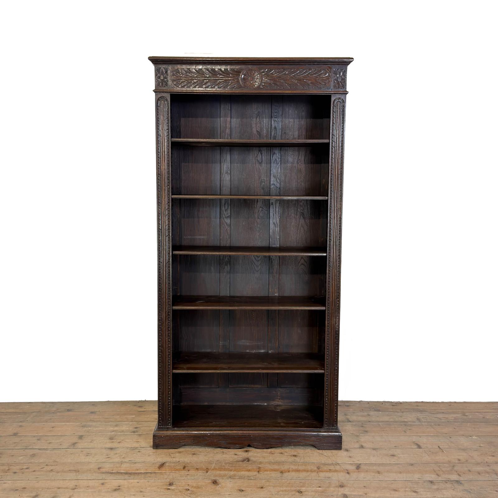 Antique Oak Carved Bookcase (1 of 8) Antique Oak Carved Bookcase (1 of 8)