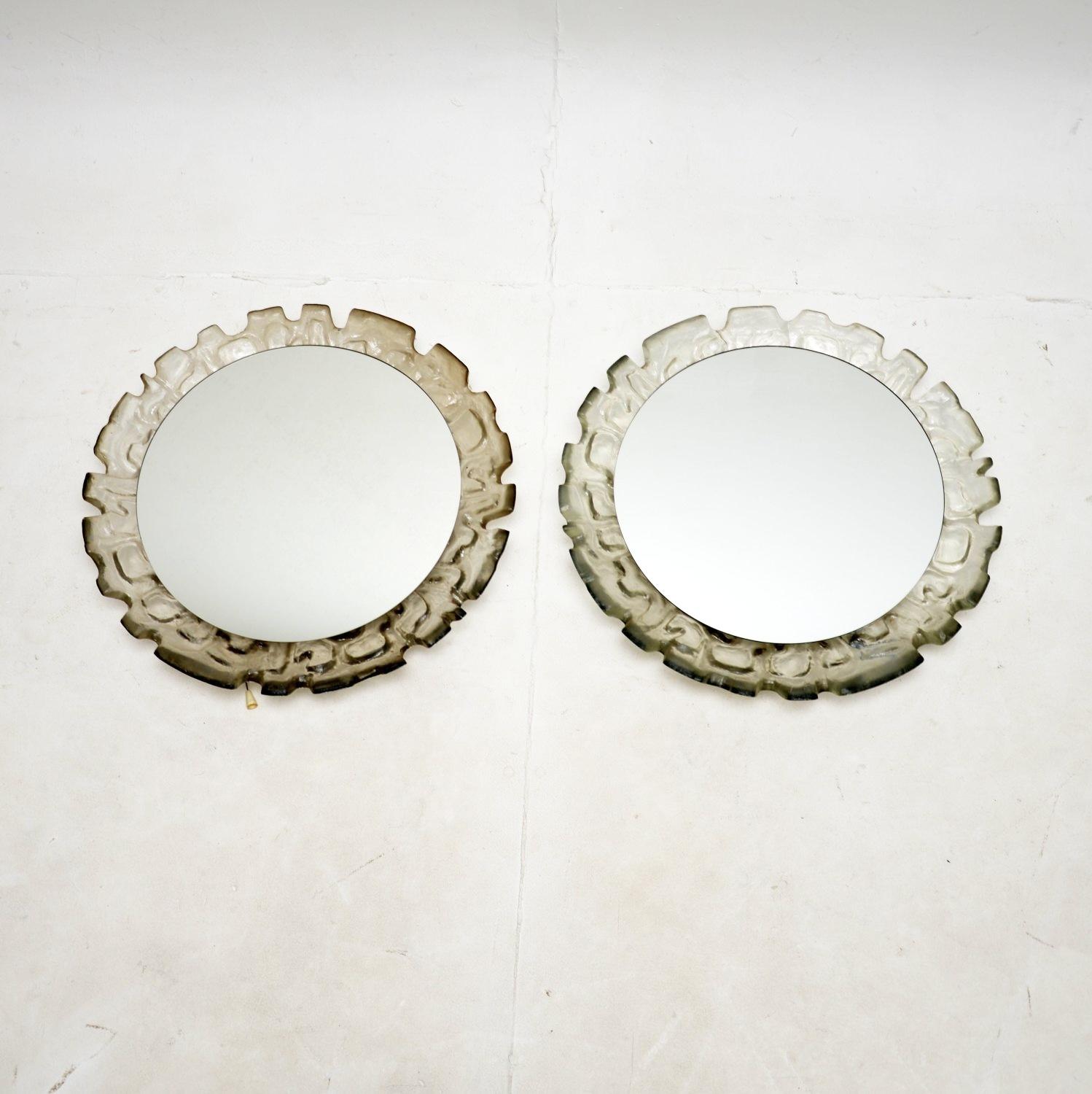 Pair of Vintage Acrylic Back Lighting Mirrors by Hillebrand (1 of 11) Pair of Vintage Acrylic Back Lighting Mirrors by Hillebrand (1 of 11)