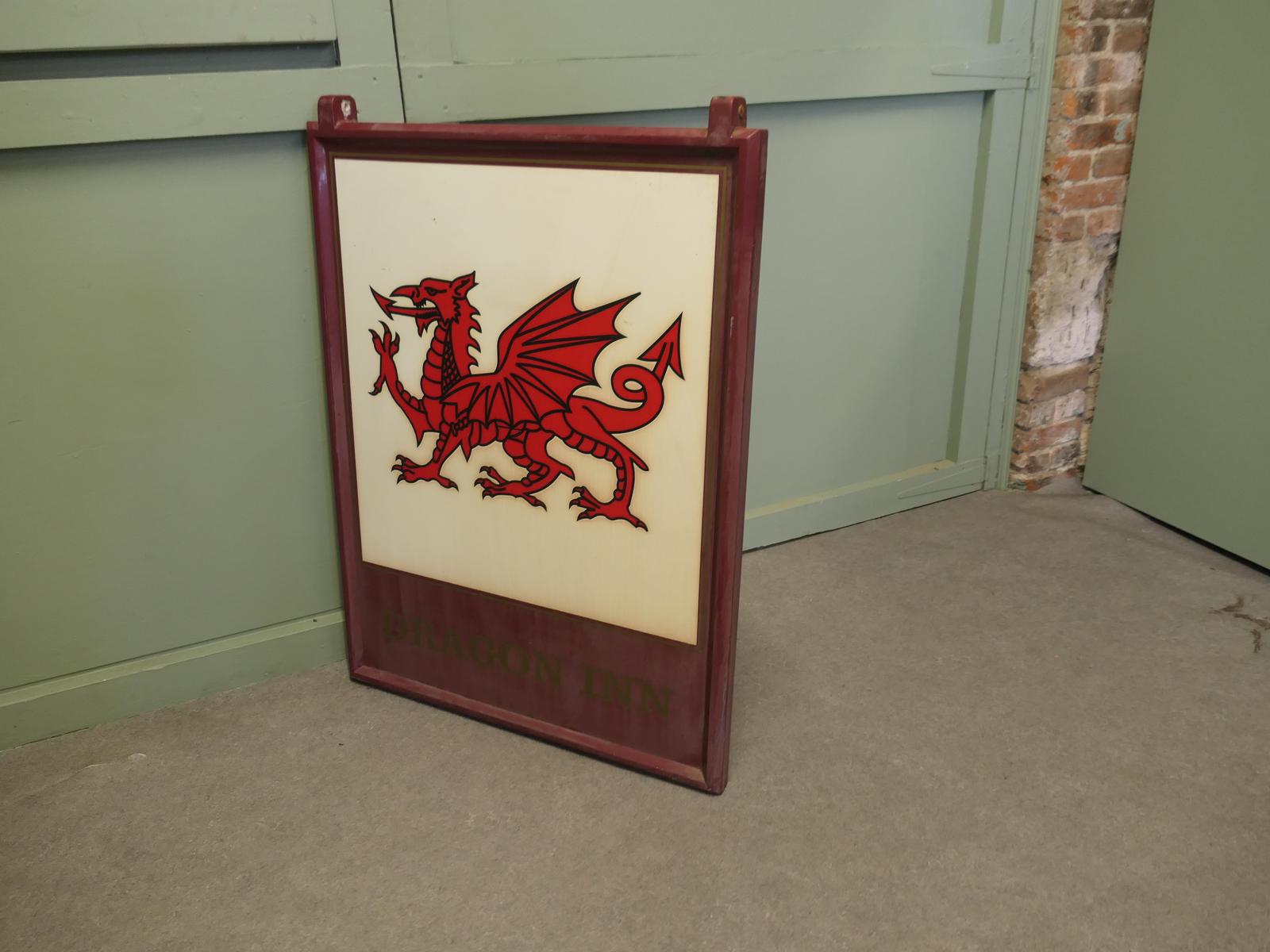 Wooden Framed Hanging Pub Sign. “red Dragon” (1 of 5) Wooden Framed Hanging Pub Sign. “red Dragon” (1 of 5)