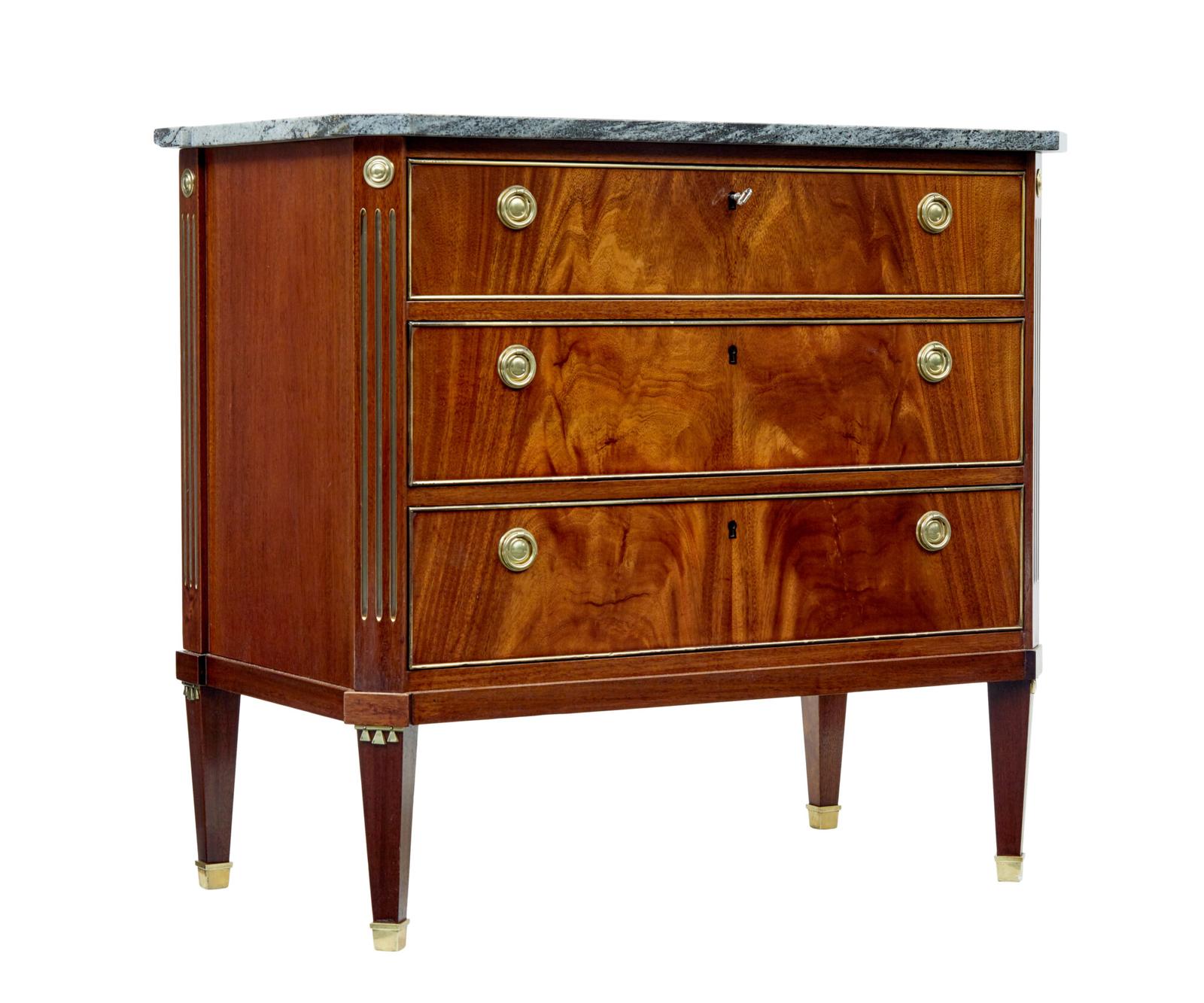 Early 20th Century Directoire Revival Marble Top Chest of Drawers (1 of 8) Early 20th Century Directoire Revival Marble Top Chest of Drawers (1 of 8)