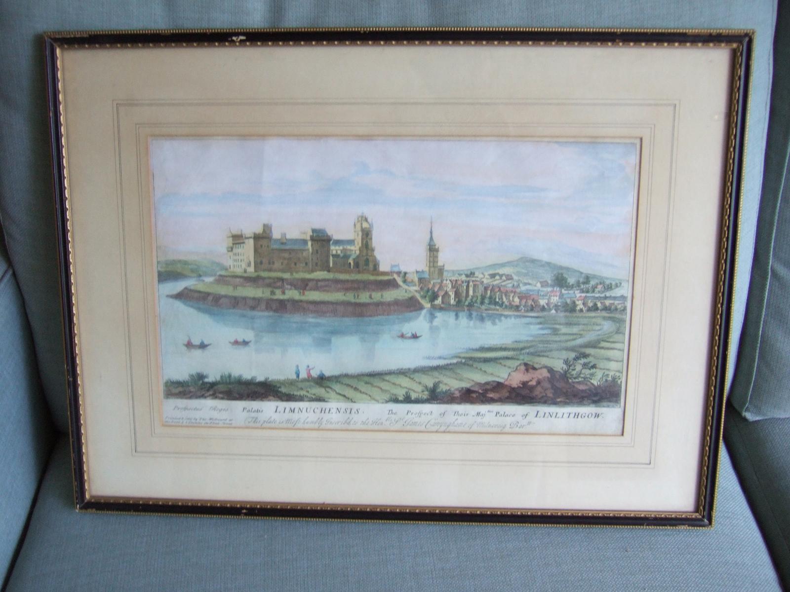 18thc  Engraving of Lithlithgow Palace in Scotland by John Slezer (1 of 9)